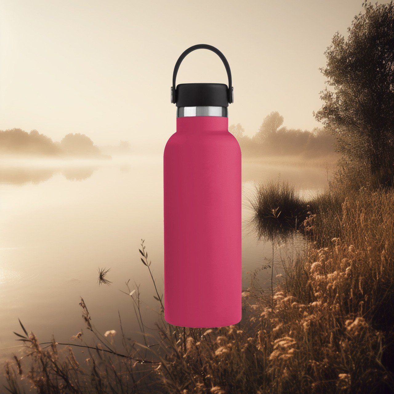500ml. RVS thermosfles Pink edition met Deluxe draagdop