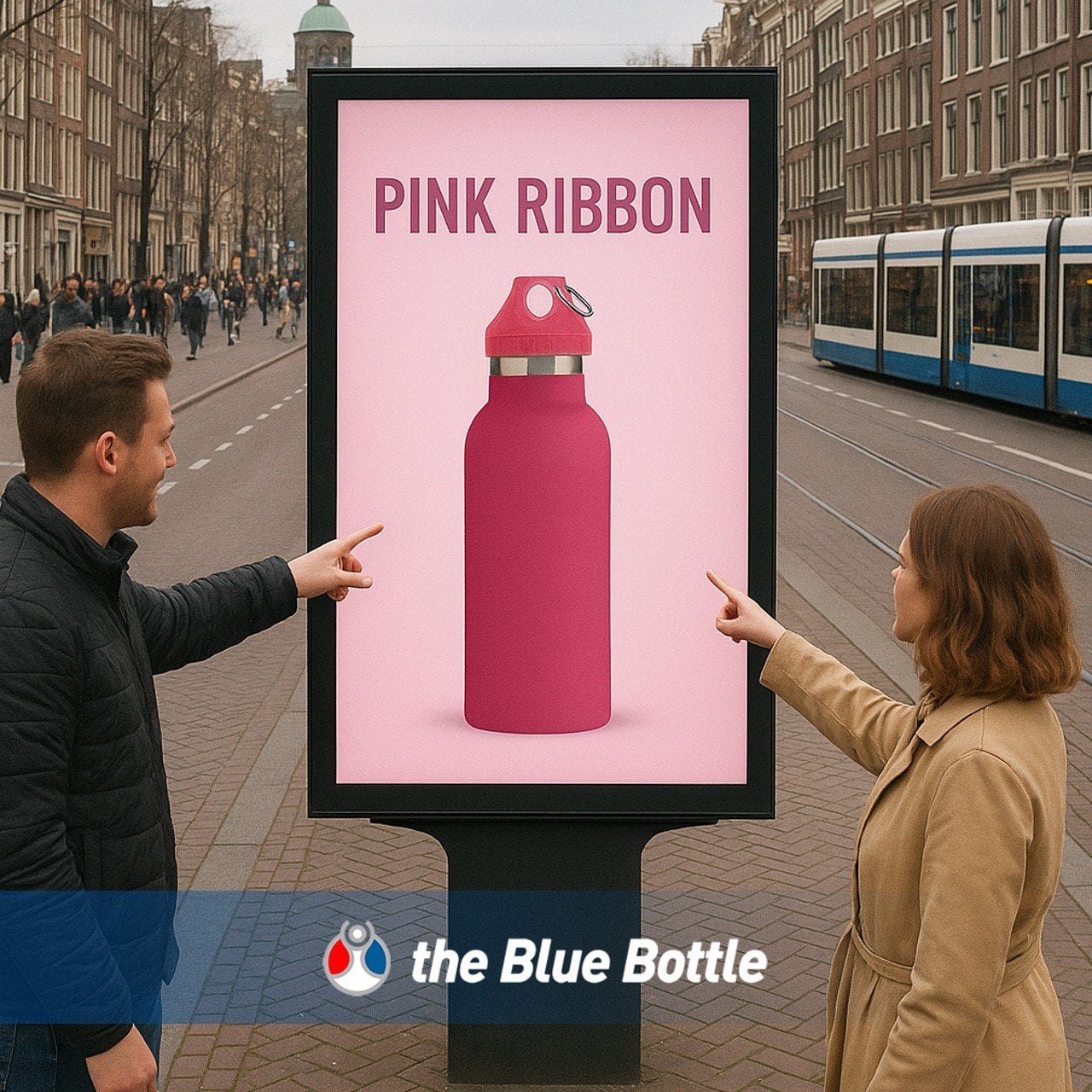 500ml Pink Ribbon thermosfles - ACTIE