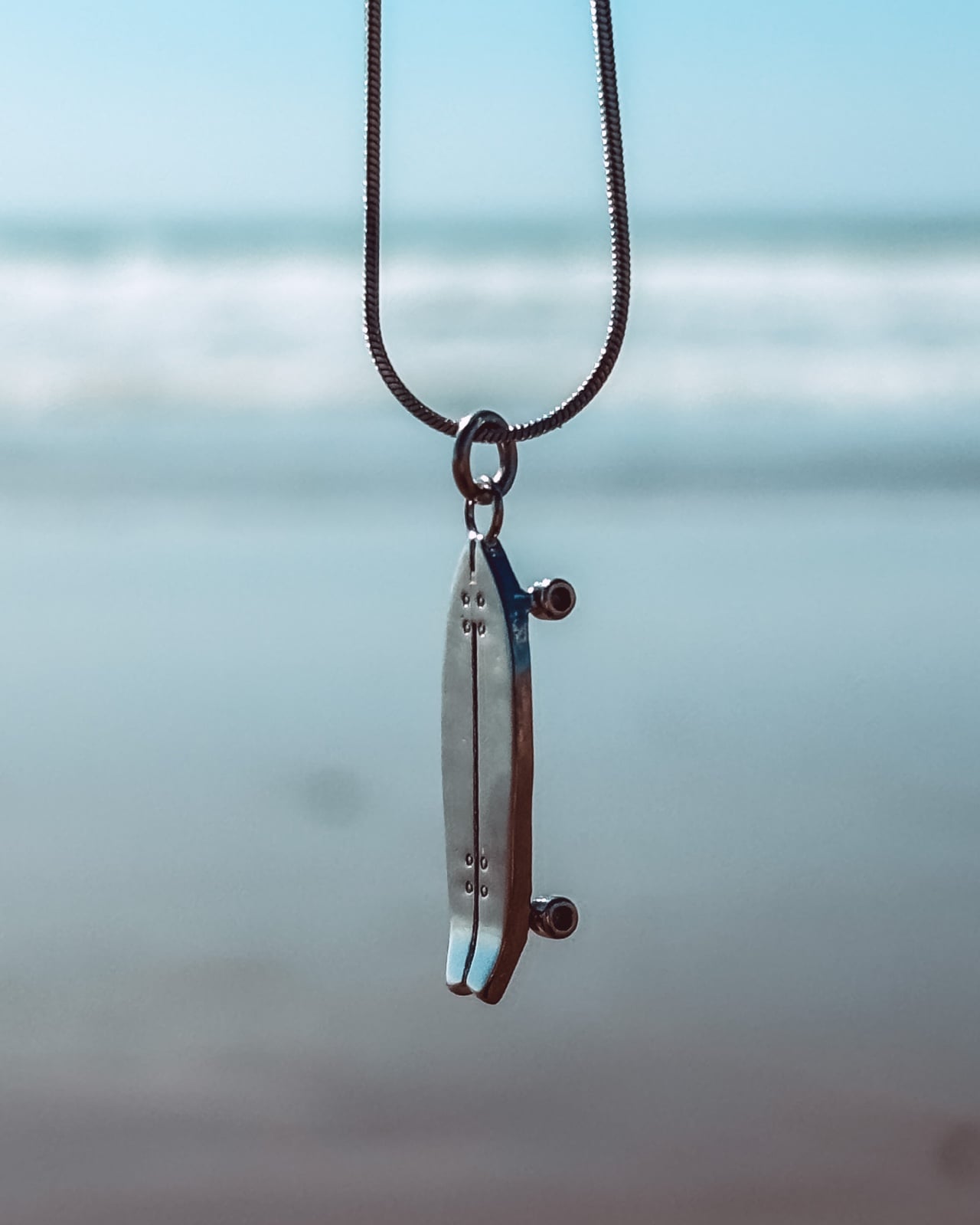 Oceaan Surfskate ketting zilver