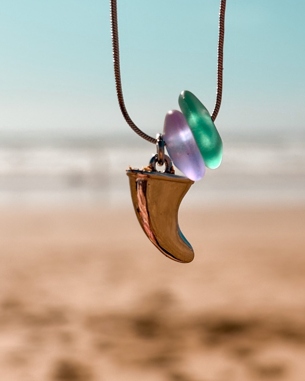 Zeeglas Vin ketting goud