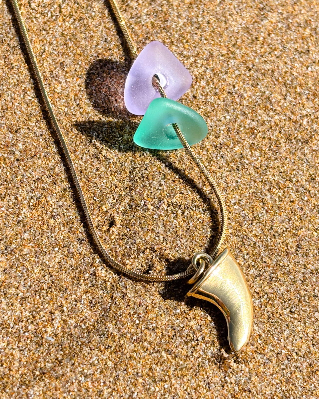 Zeeglas Vin ketting goud