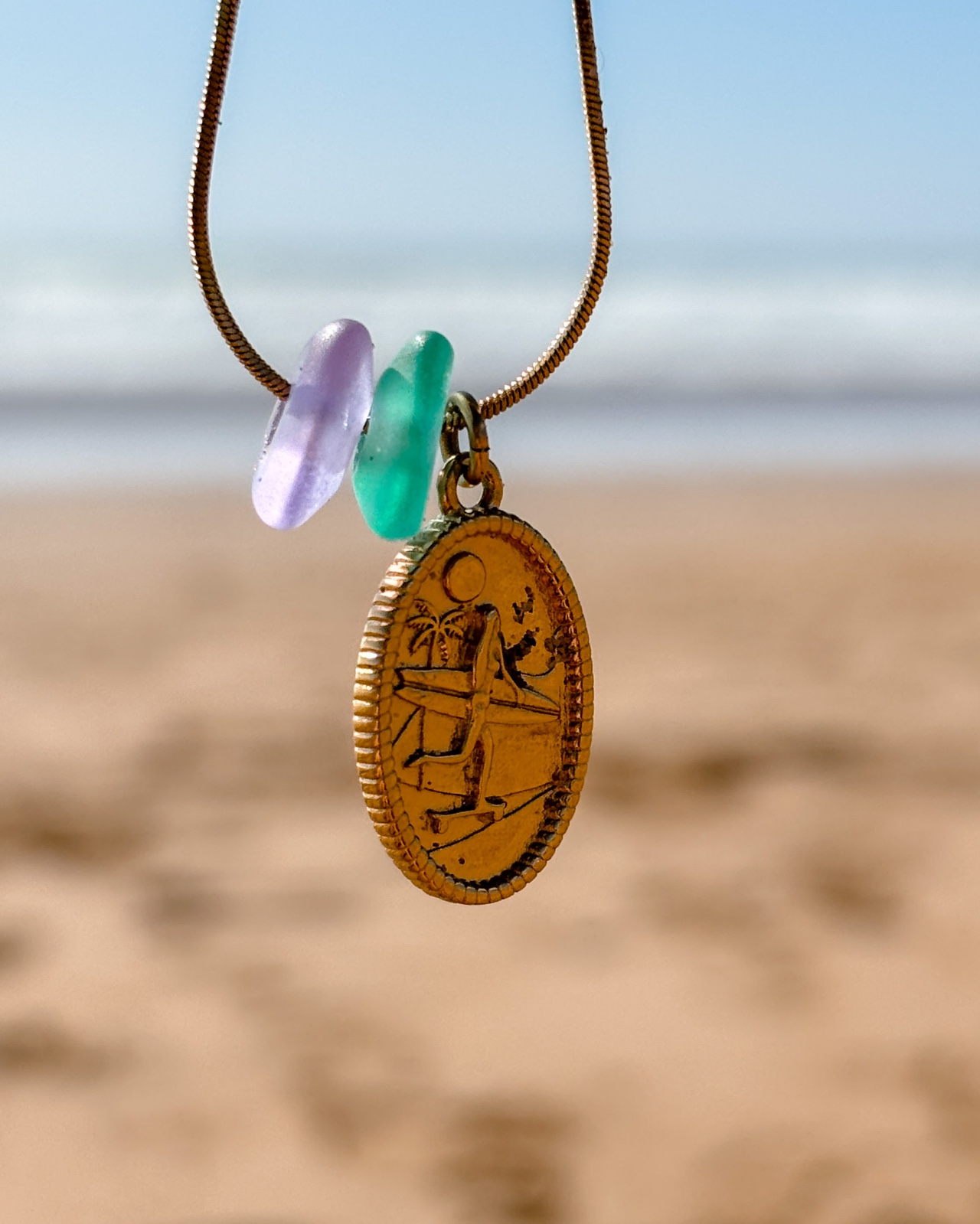Zeeglas Skategirl ketting goud