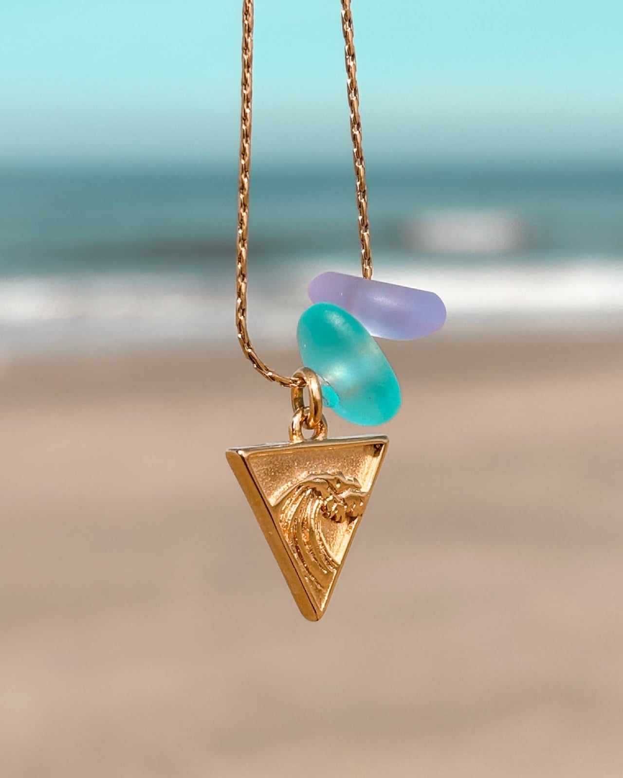 Zeeglas Wave Rider ketting goud - 78748 Zeeglas Wave Rider ketting goud