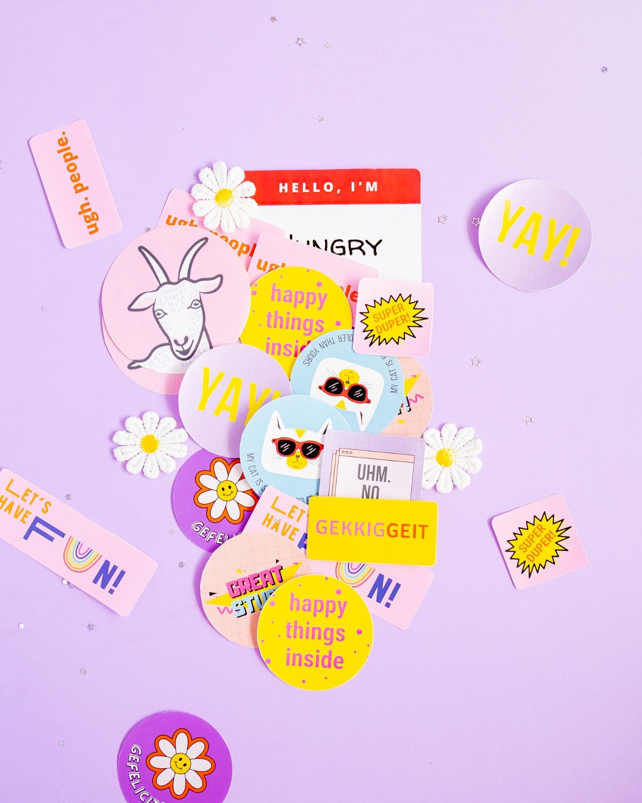 Stickerset Gekkiggeit - 12 stuks