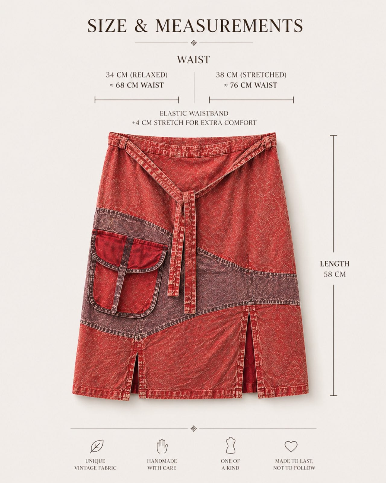 Boho Patchwork Korte Rok – 100% Katoen – Festival Style