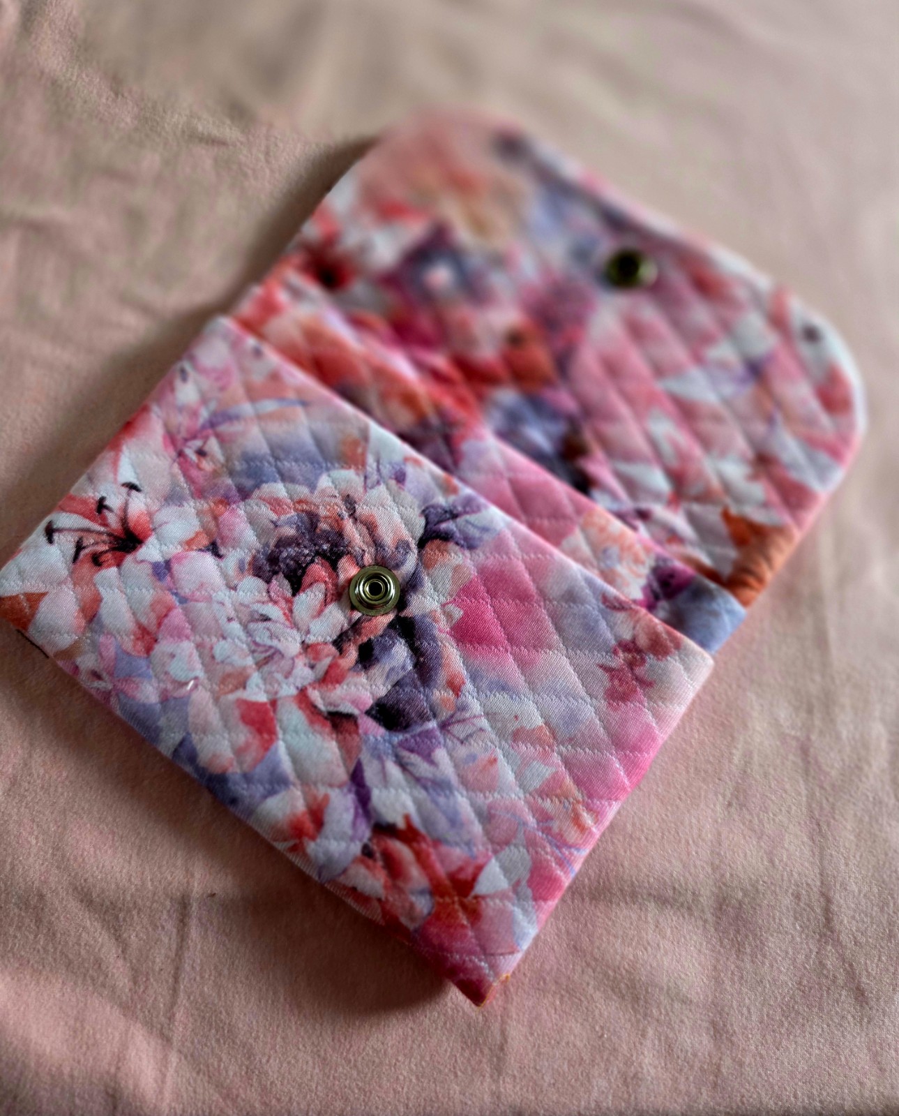 Blossom Quilt Clutch – Handmade Floral Pouch