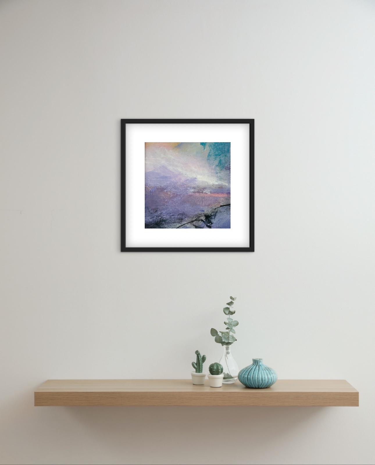 Landschapschilderij ‘Dreamlight’ – Acryl op Hout (32x32cm) - 102441 Landschapschilderij Lila & Blauw – Acryl op Hout 32x32cm – ‘Dreamlight’