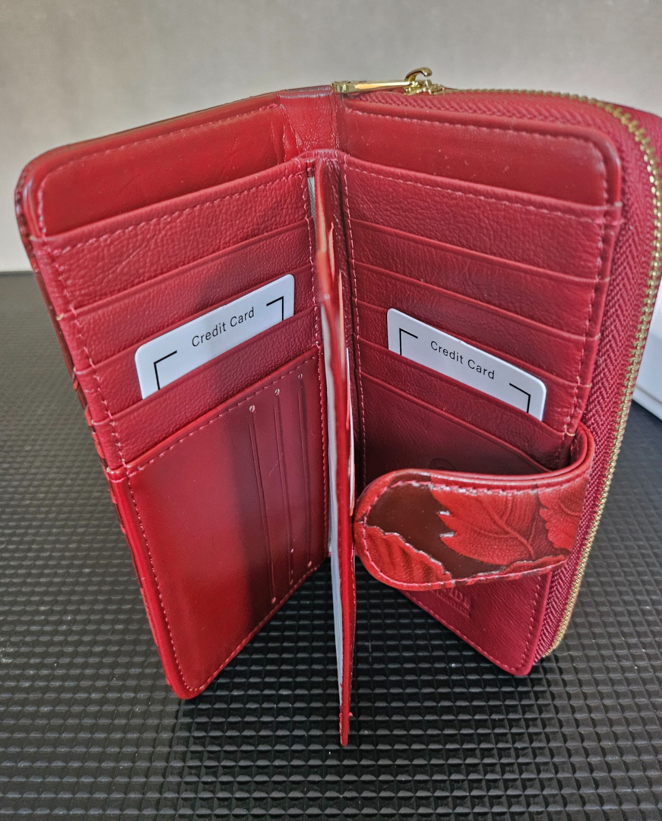 Luxe Gregorio Damesportemonnee van Echt Leer – Bloemenprint, RFID & Geschenkdoos