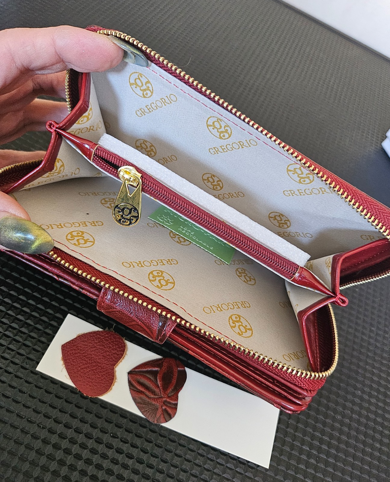 Luxe Gregorio Damesportemonnee van Echt Leer – Bloemenprint, RFID & Geschenkdoos