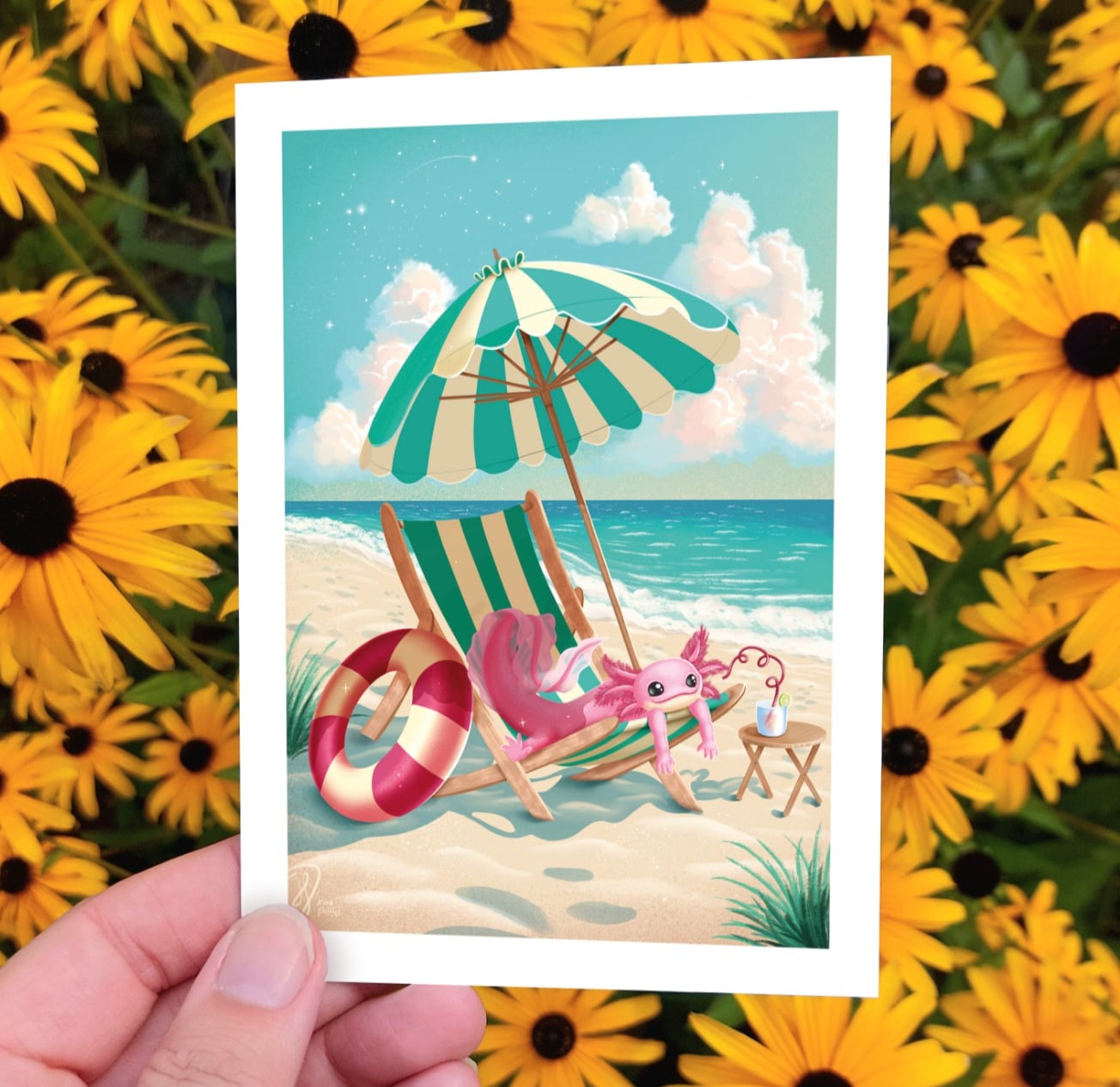 Wenskaart Axolotl beach, A6 - 149338 Wenskaart Axolotl beach, A6