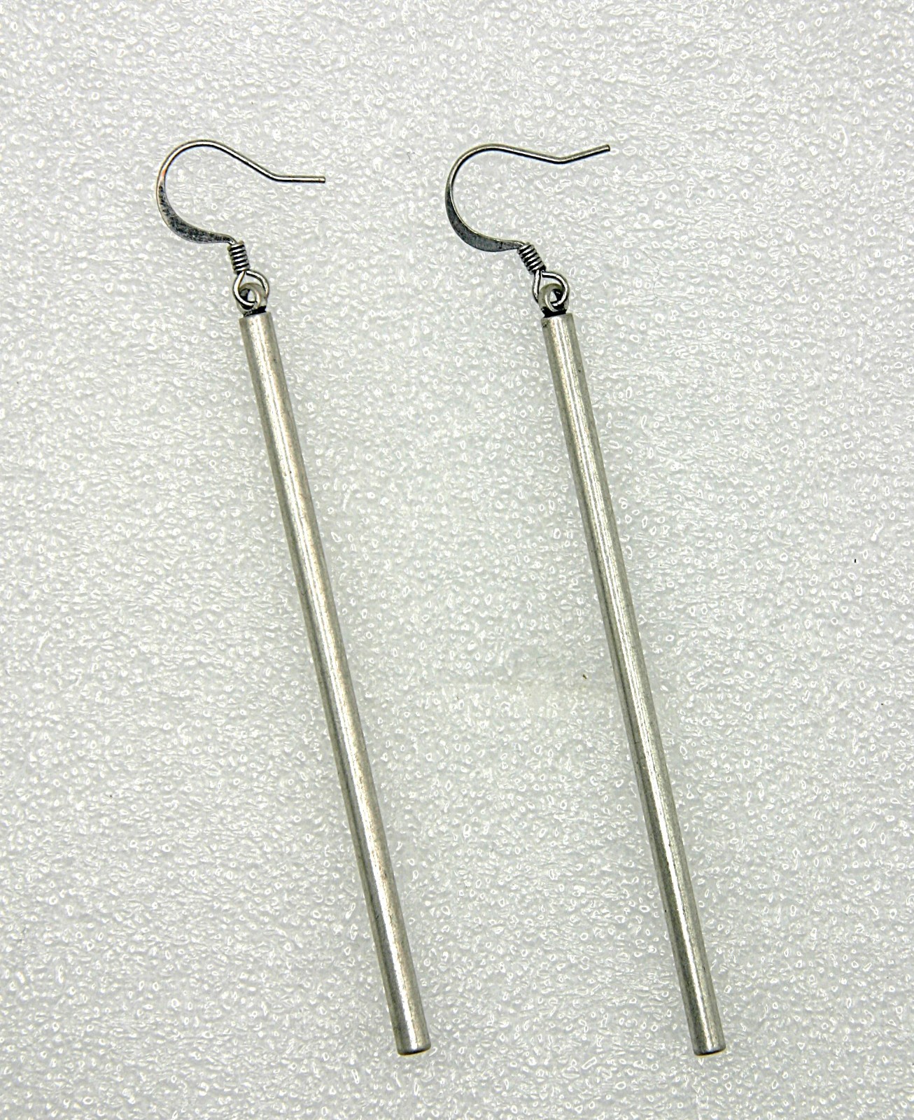 Silver stick oorbellen