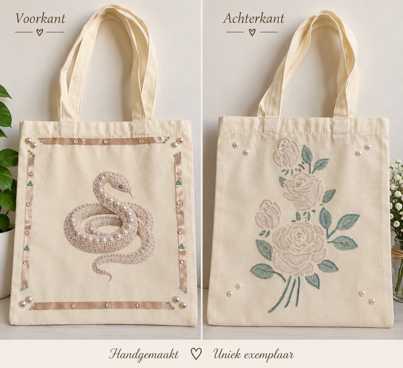 Parels, rozen en slangen