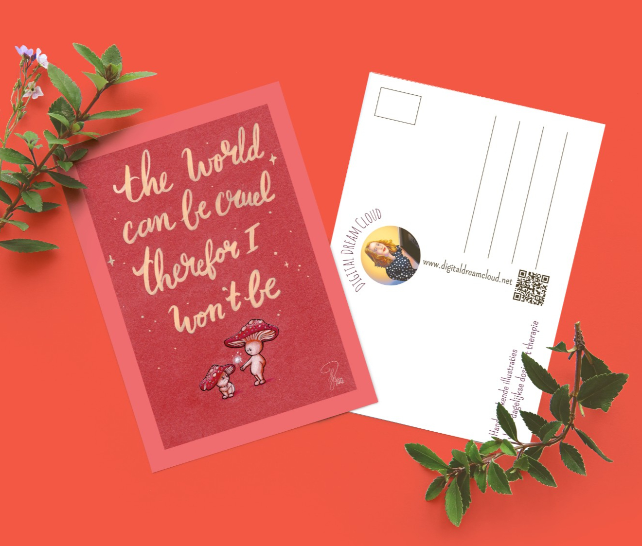 The world can be cruel therefor I won't be paddestoelen mannetjes ans… - 131600 The world can be cruel therefor I won't be paddestoelen mannetjes ansicht kaart A6