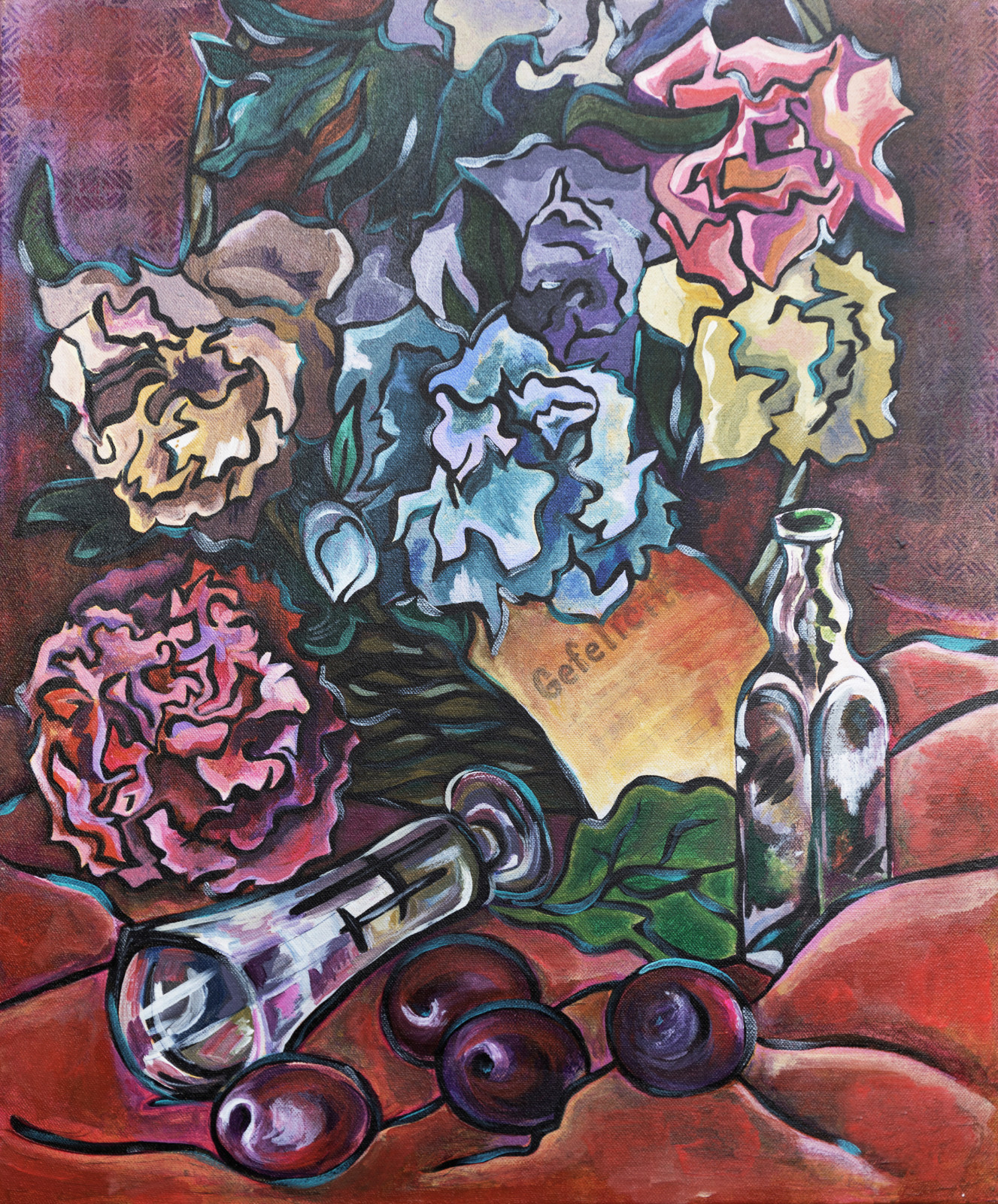 Herfststemming 2 - 94104 Herst stilleven schilderij on canvas doek, acrylverf