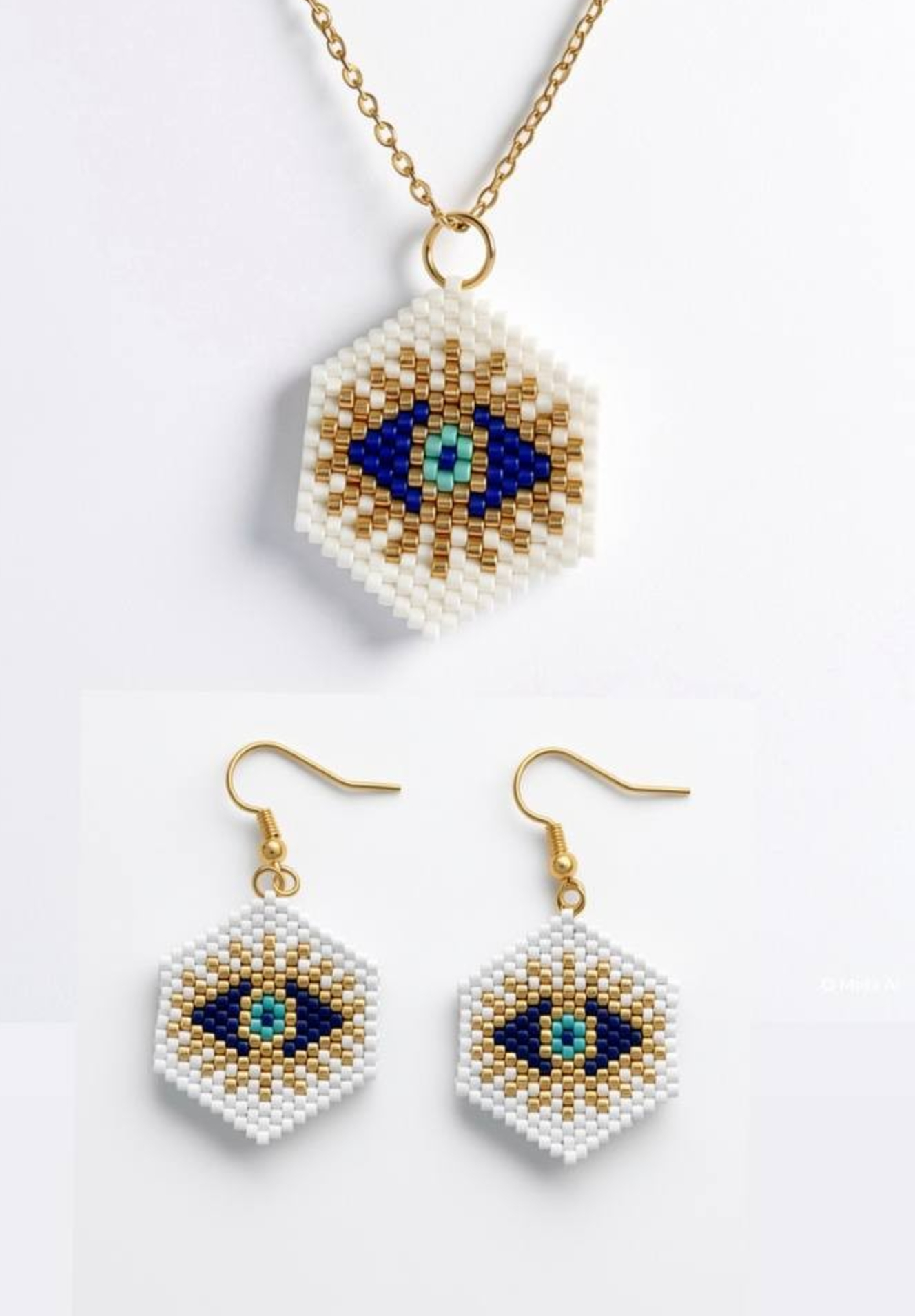 Handgemaakte sieraden van Miyuki-kraaltjes: geometrisch ontwerp, lich… - 151886 Handgemaakte sieraden van Miyuki-kraaltjes: geometrisch ontwerp, lichtgewicht Japanse kraaltjes