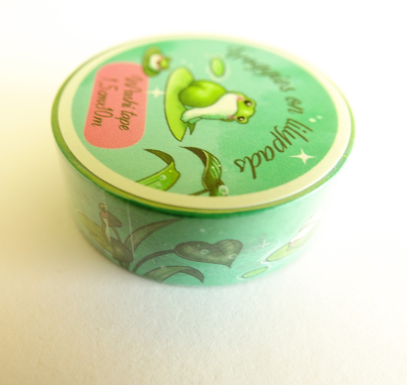 Washi tape froggies on lilypads, kikkers in de vijver met lelies 1,5c… - 153928 Washi tape froggies on lilypads, kikkers in de vijver met lelies 1,5cmx10m