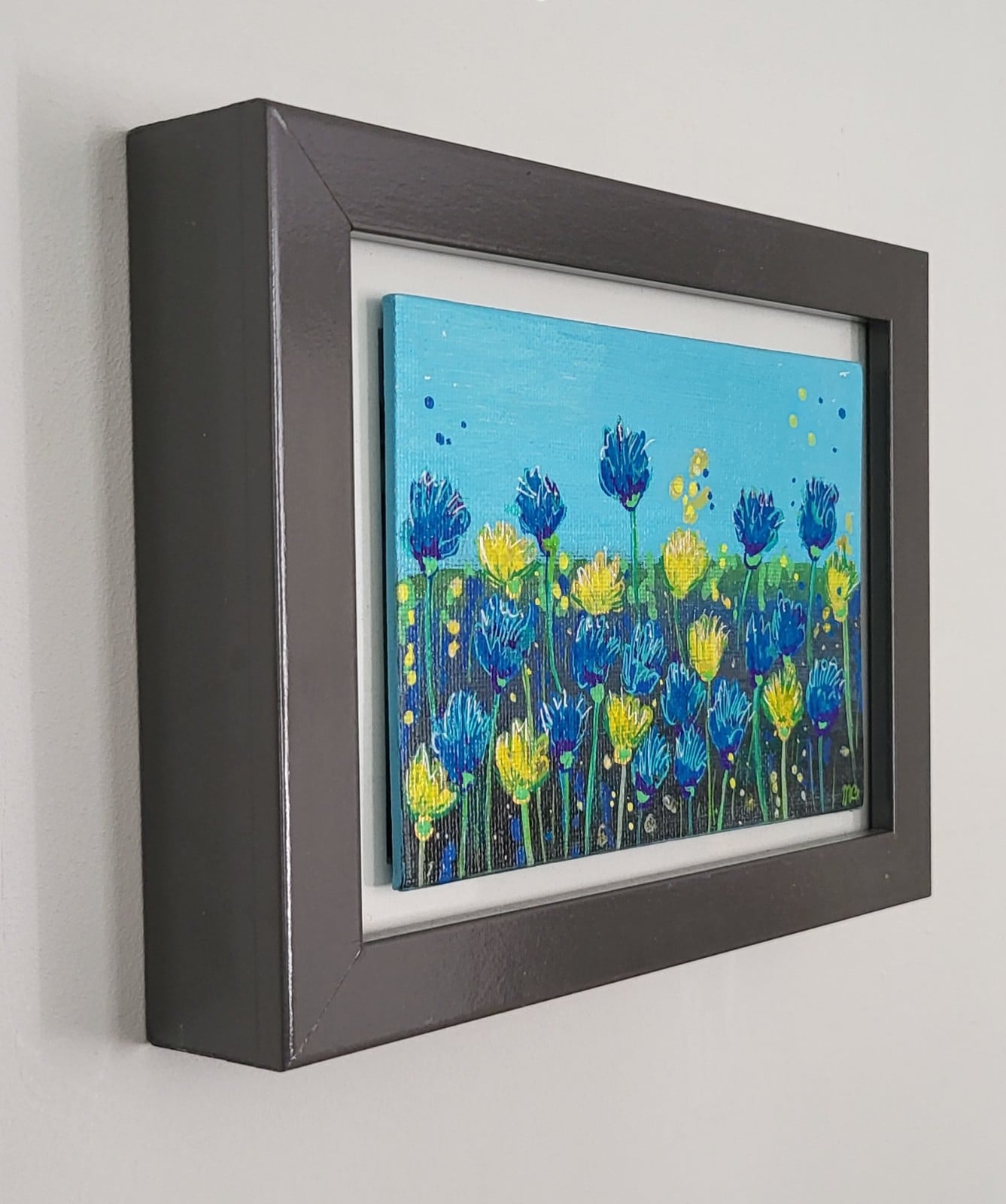 Canvasje 'Korenbloemen' origineel acryl schilderij 10x15 - 150775 'Korenbloemen' origineel acryl schilderij 10x15