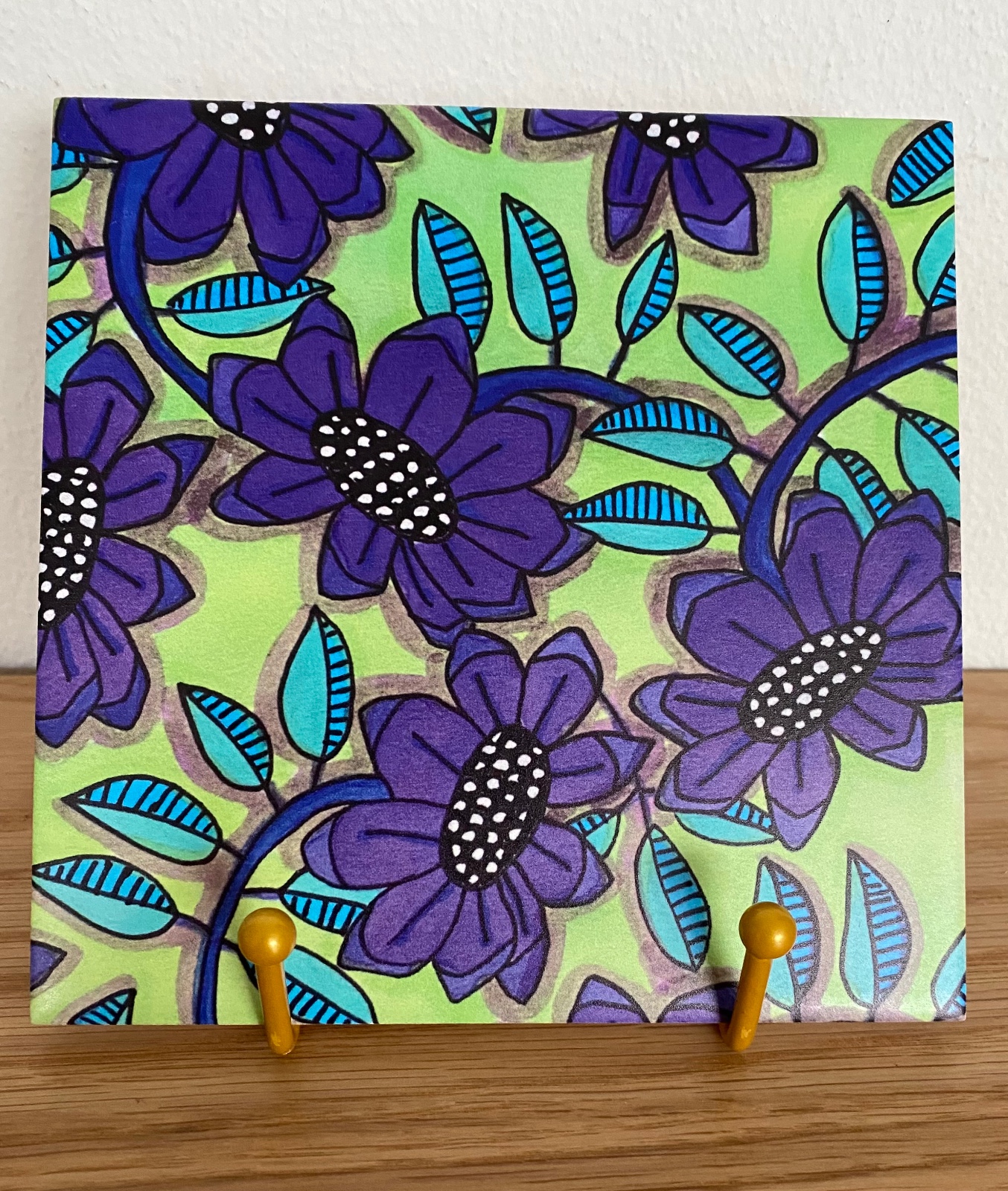 Veelkleurige bloemen tegel