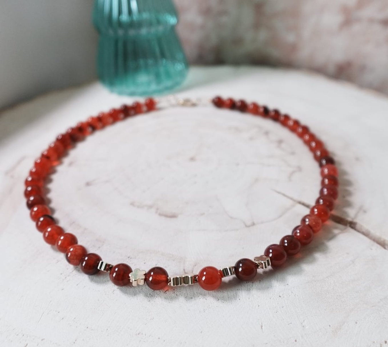 Red Striped Agate ketting