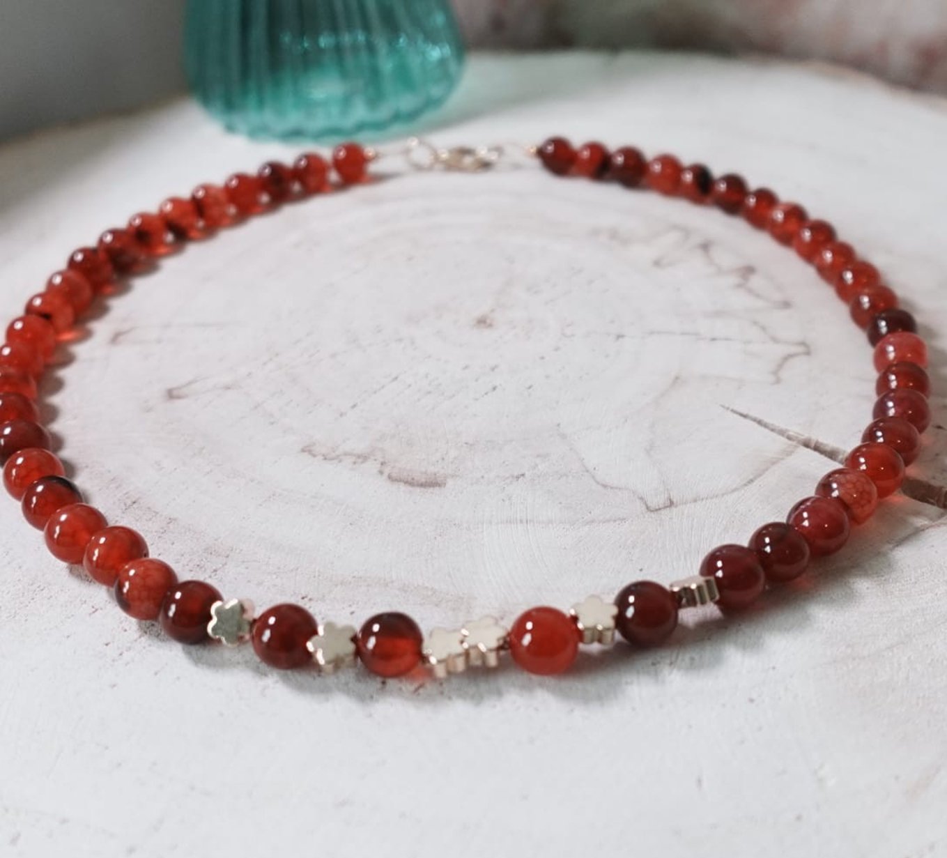 Red Striped Agate ketting