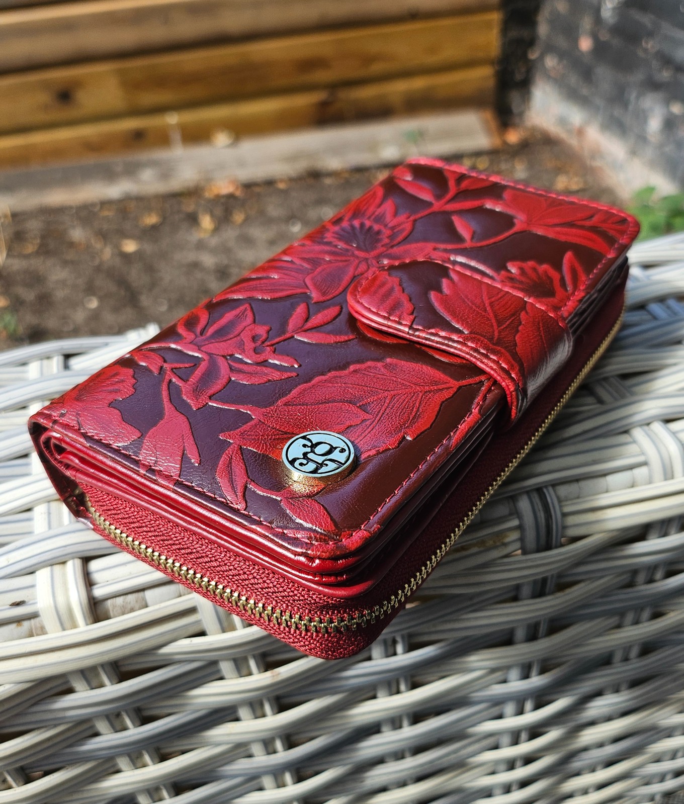 Luxe Gregorio Damesportemonnee van Echt Leer – Bloemenprint, RFID & Geschenkdoos