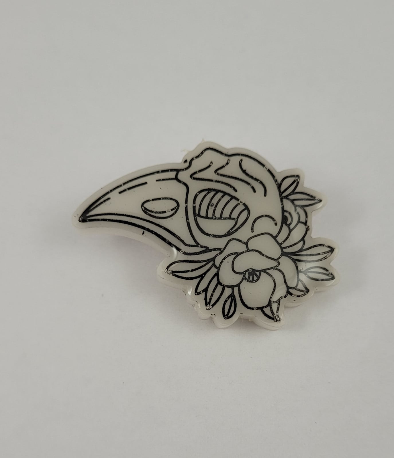 Vogel schedel bloem magneet