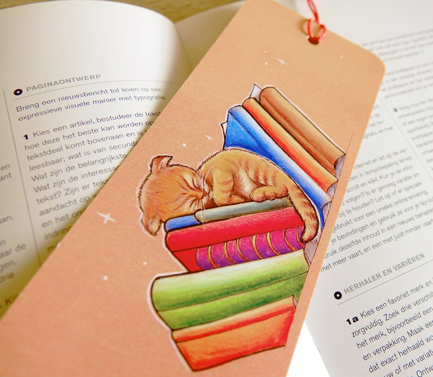 Slapende kitten, boekenlegger, 74x210 mm