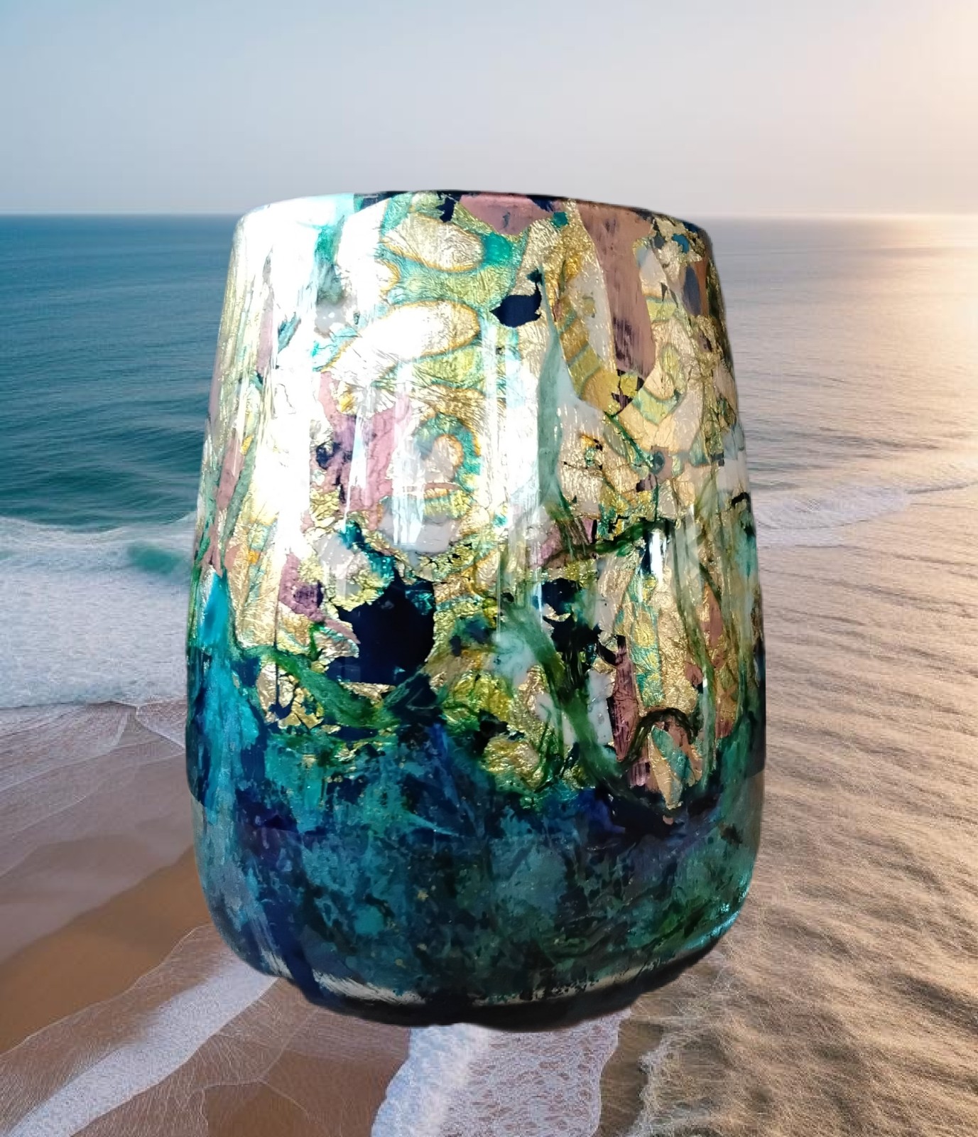 DIY voor thuis Experimentele vaas Blauw/Groen