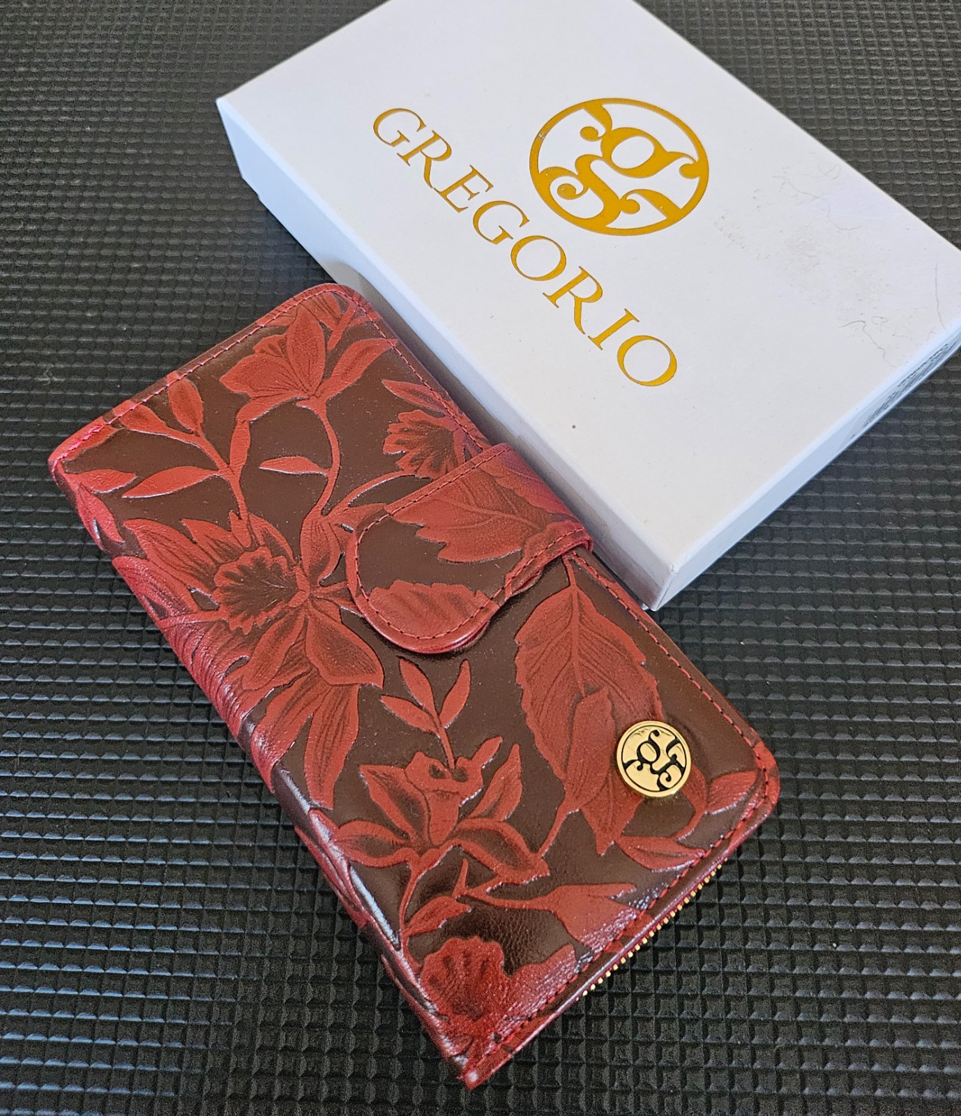 Luxe Gregorio Damesportemonnee van Echt Leer – Bloemenprint, RFID & Geschenkdoos