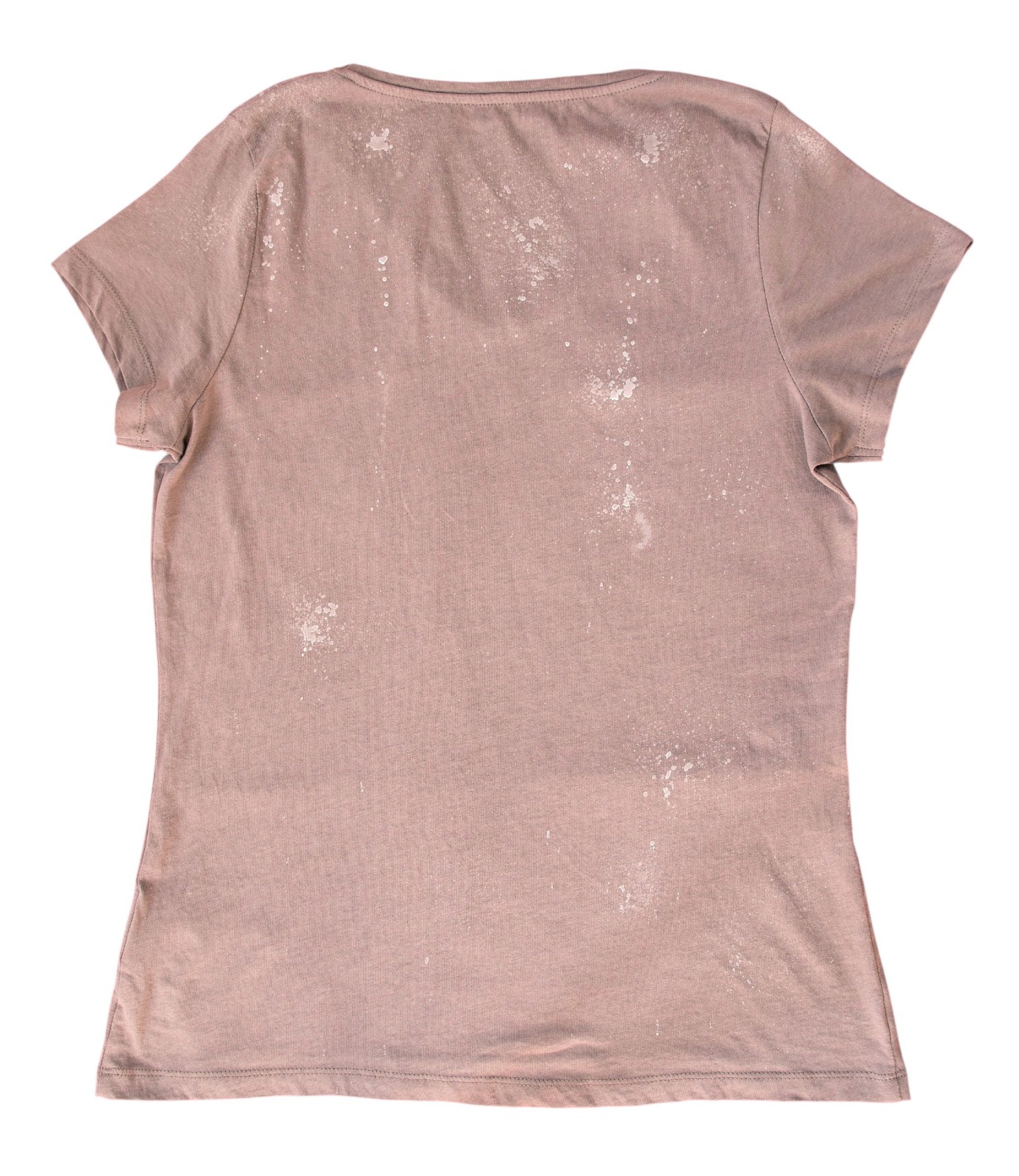 Hand Bedrukt Dames T-shirt, Bruin, Geometrisch Insect - 148922 Hand Bedrukt Dames T-shirt, Bruin, Geometrisch Insect