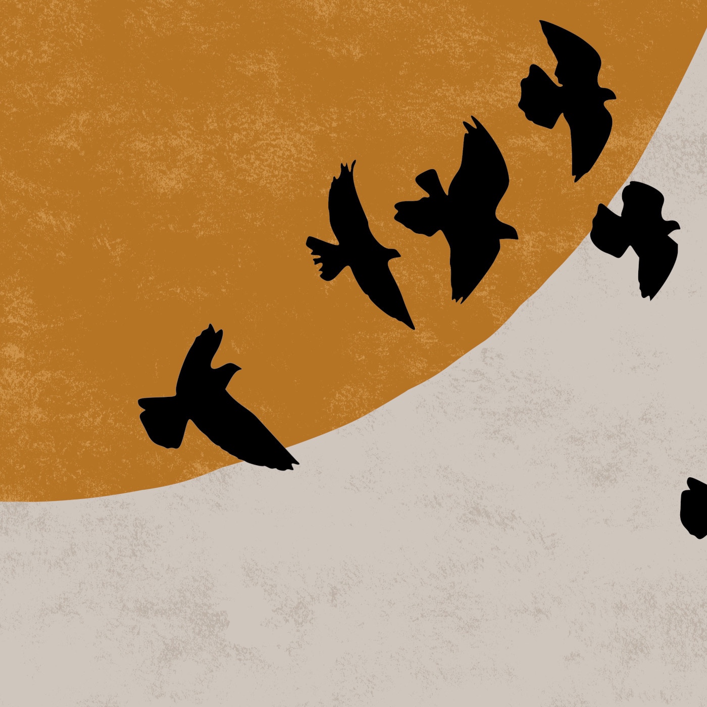 Japandi Set van 2 Posters - Vogels en Zon / Maan Silhouet - XXL optie beschikbaar