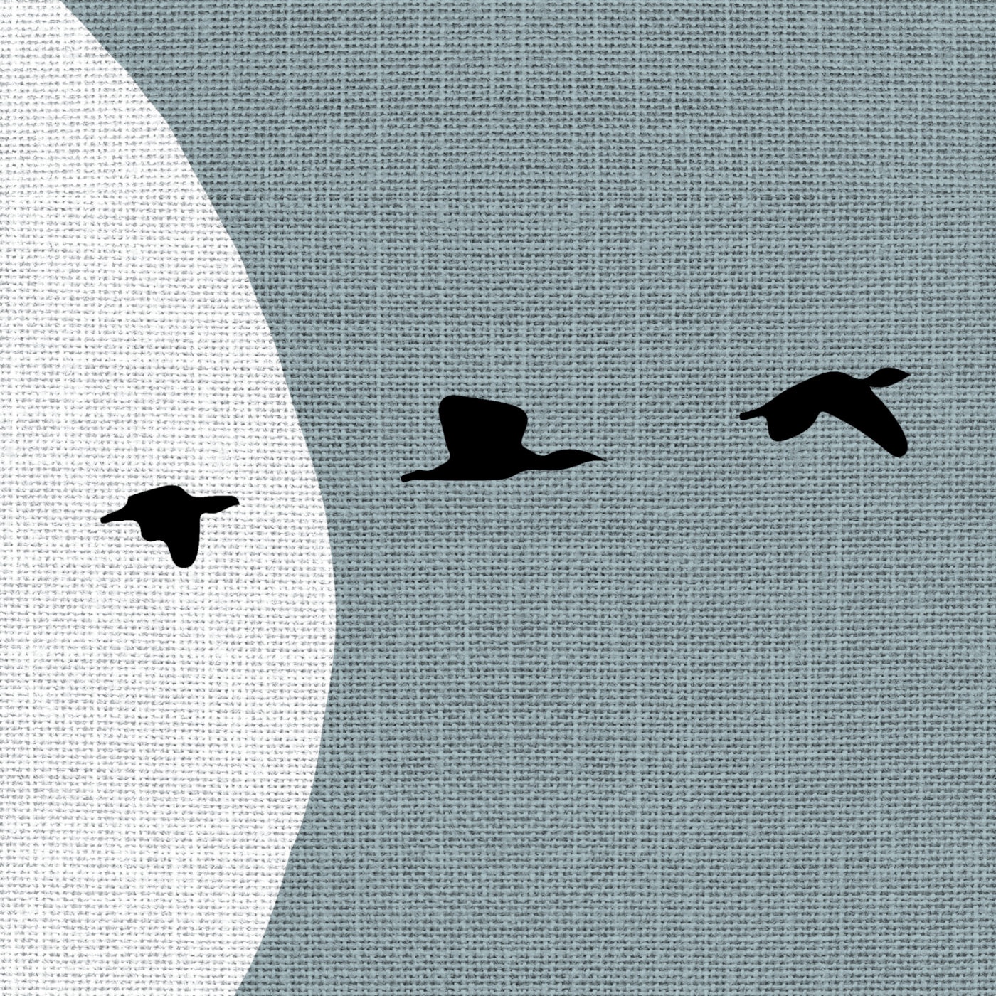 Minimalistische Japandi Poster – De Ganzentrek (Linnen Look) - 95064 Minimalistische Japandi Poster – De Ganzentrek (Linnen Look)