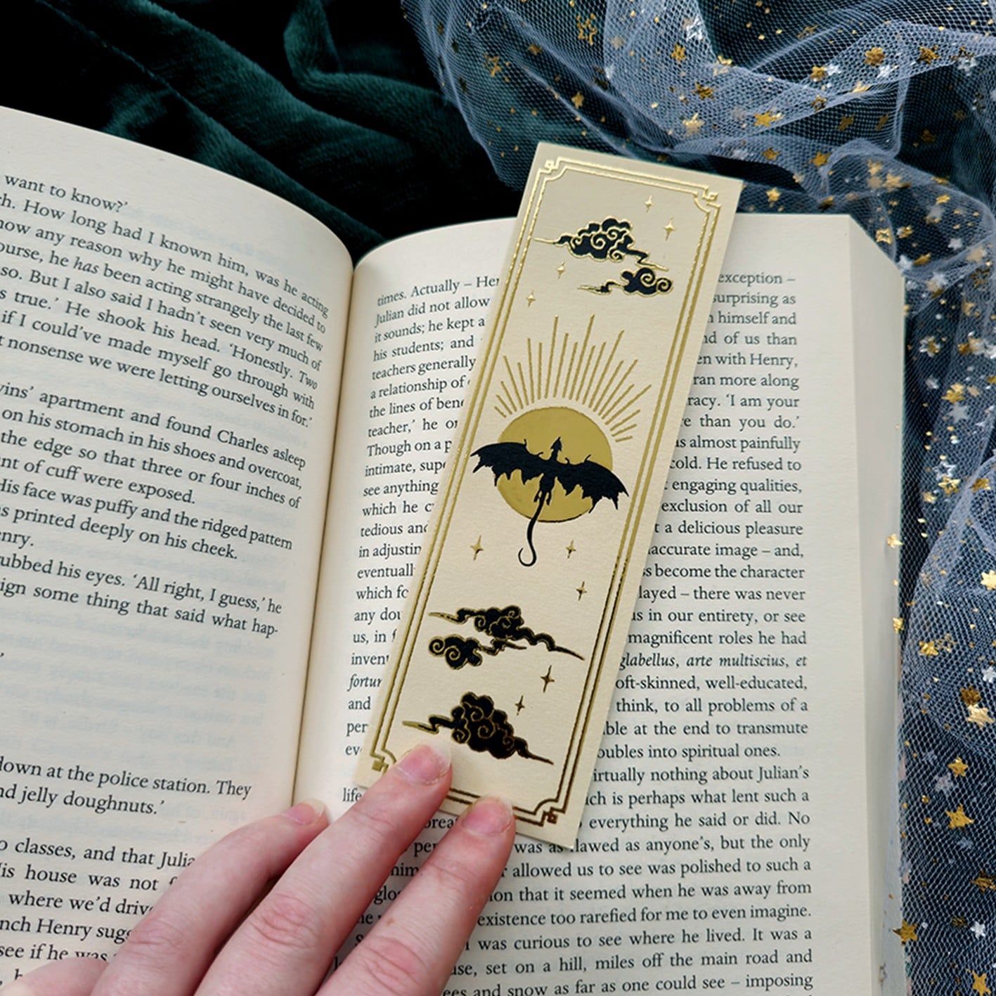 Draak - boekenlegger met goudfolie