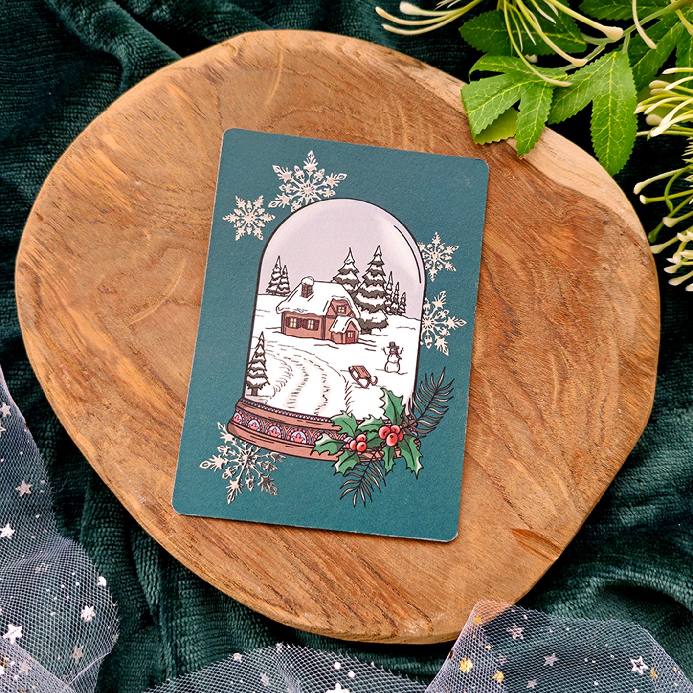 Kerstkaart - kaart met zilverfolie - 106638 Kerstkaart - kaart met zilverfolie