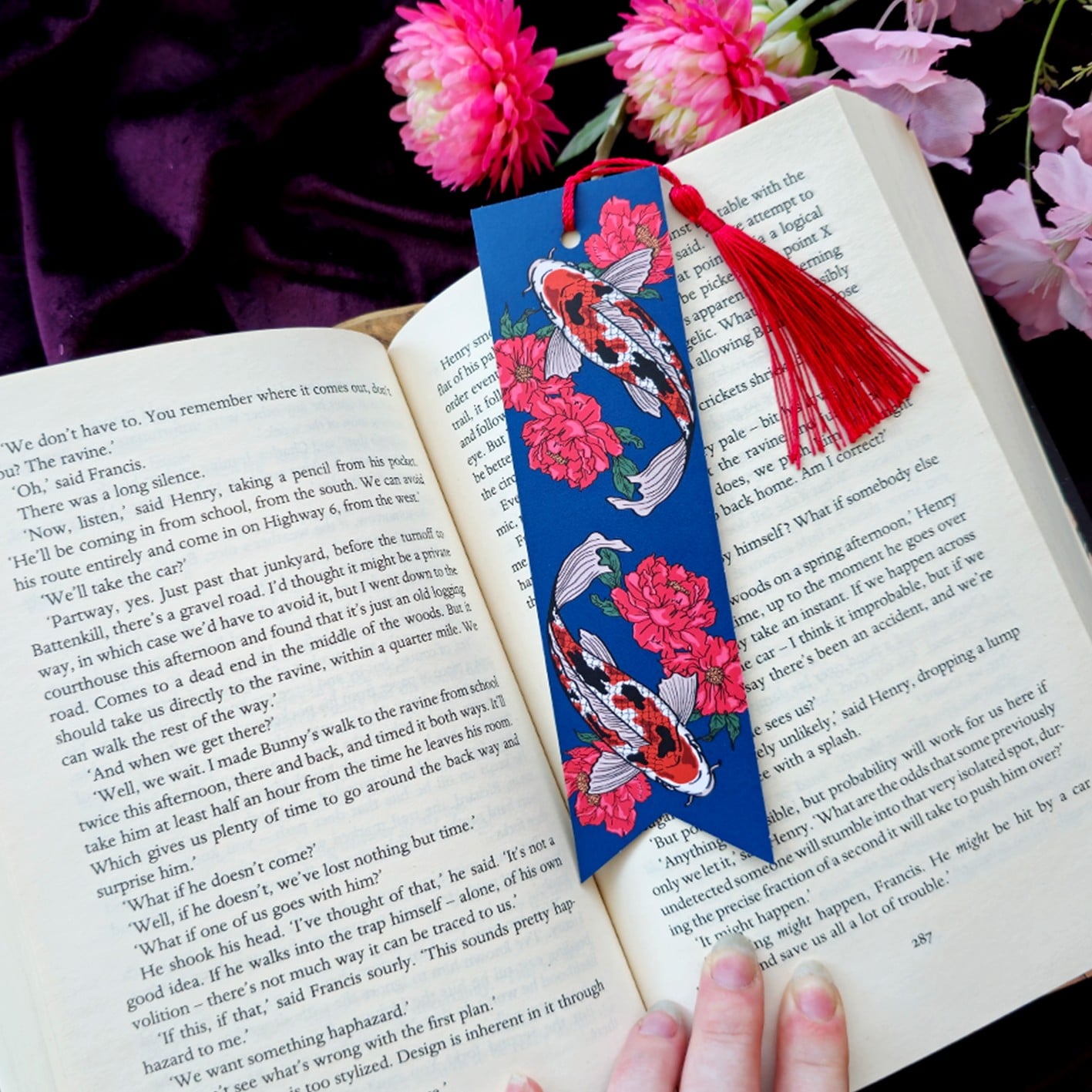 Koi vissen - boekenlegger met kwastje