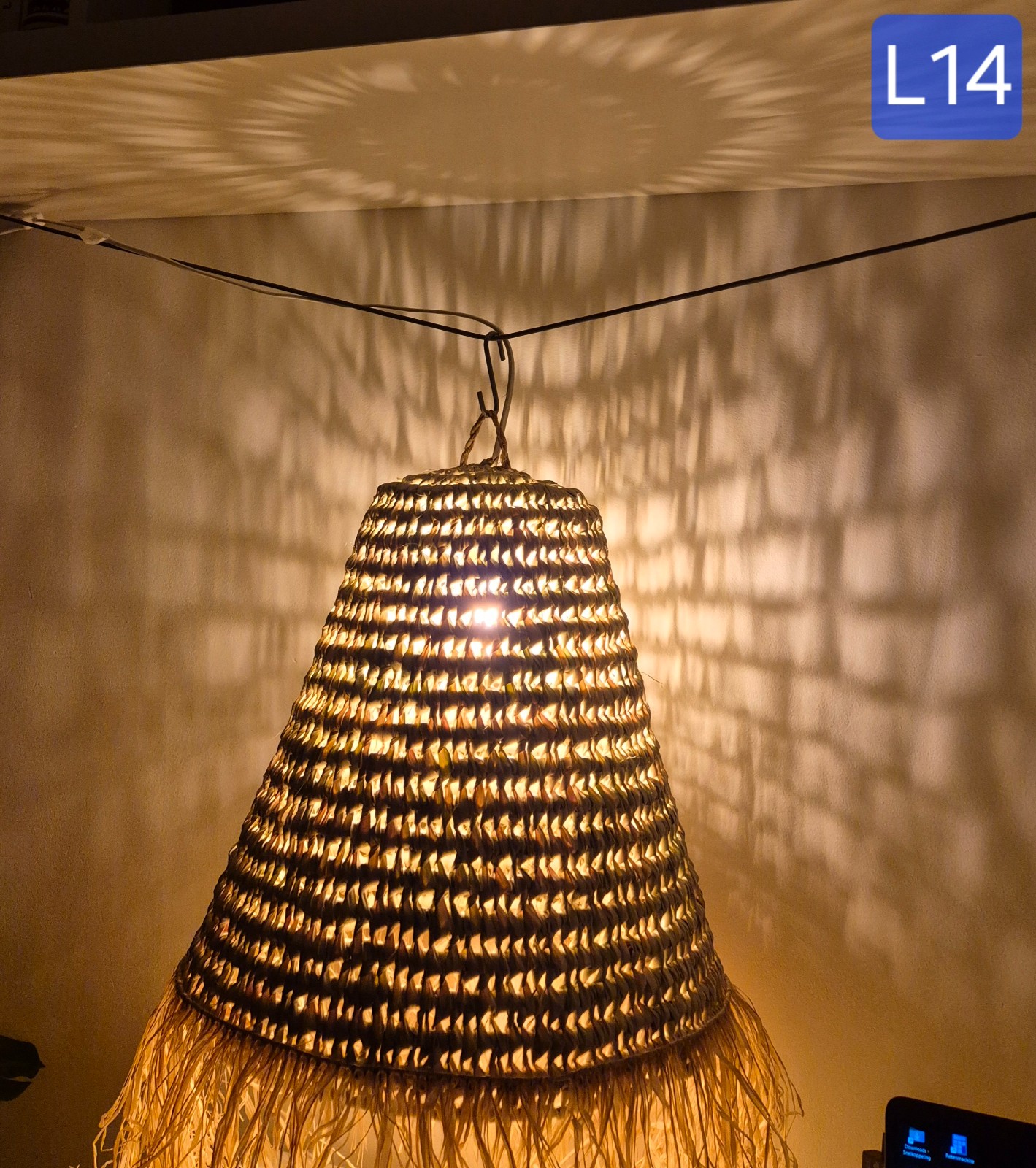 Moroccan (Doum)Pendant Light β Handwoven Palm Leaf Lamp β Boho Stβ¦ - 132500 Moroccan (Doum)Pendant Light β Handwoven Palm Leaf Lamp β Boho Straw & Rattan Hanging Light