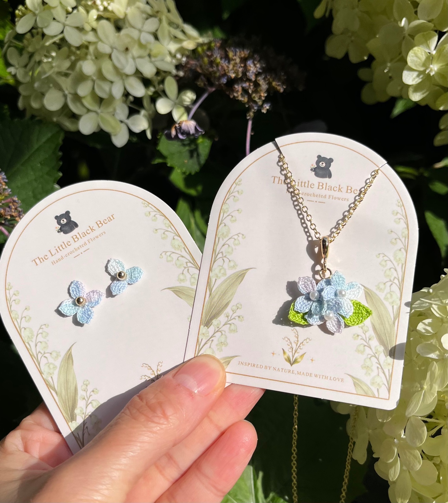 Micro Gehaakte Hortensia ketting