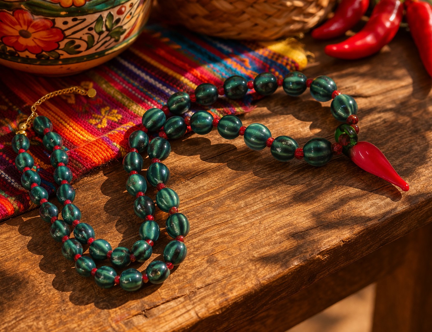 Corazón Picante | ketting met porseleinen kralen - 142505 Corazón Picante | ketting met porseleinen kralen