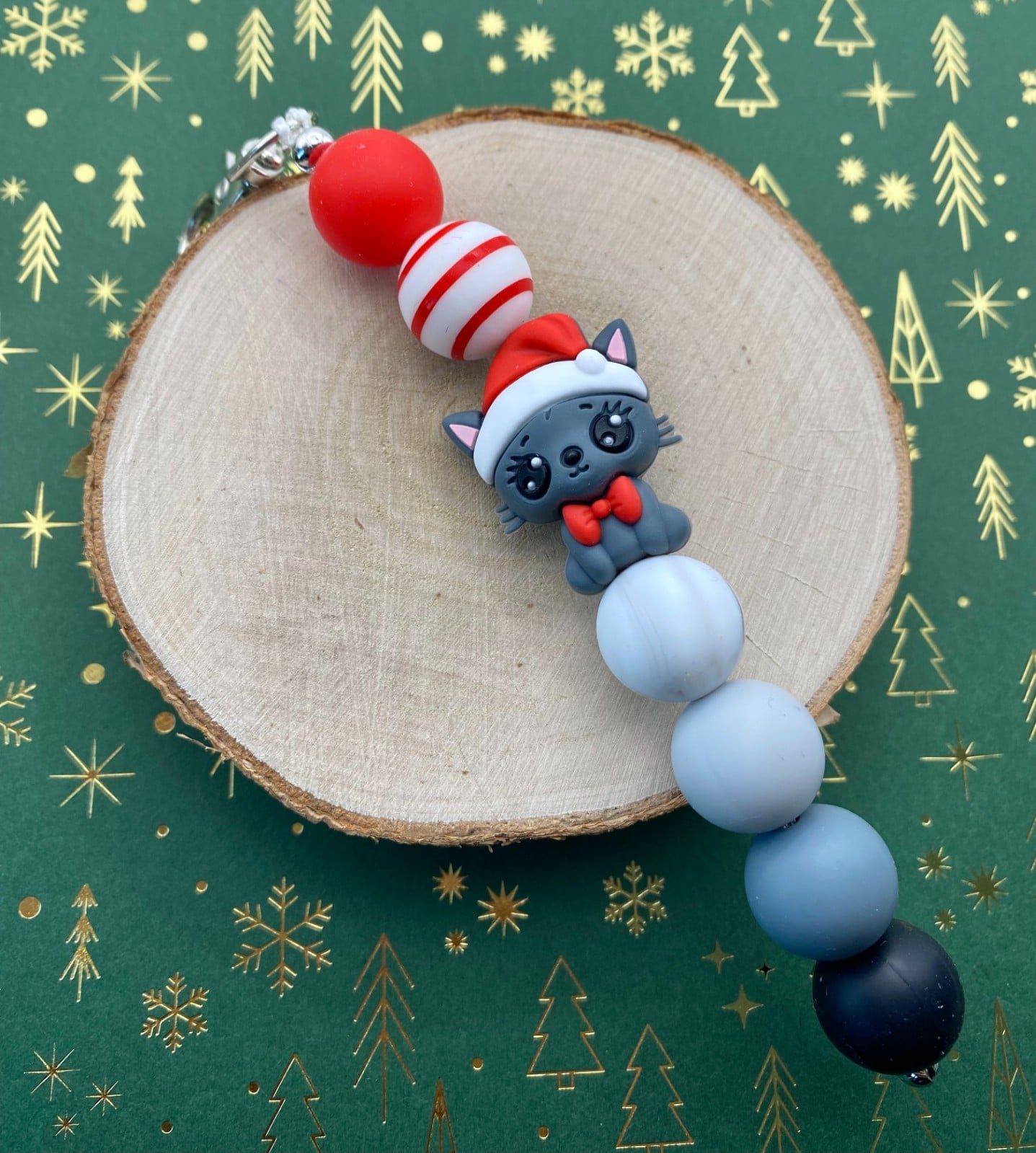 Kerst bag charm handgemaakt - KZP134 - 108377 Kerst bag charm handgemaakt - KZP134