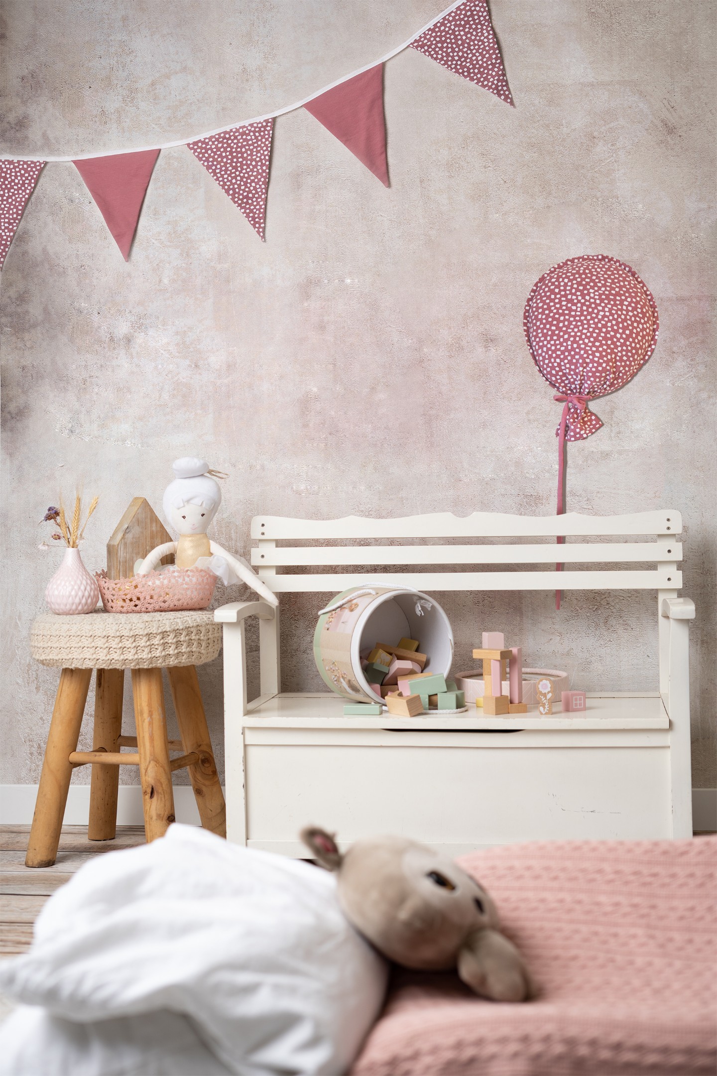 Ballon van stof | Blocky Mauve - 34961 Ballon van stof | Blocky Mauve