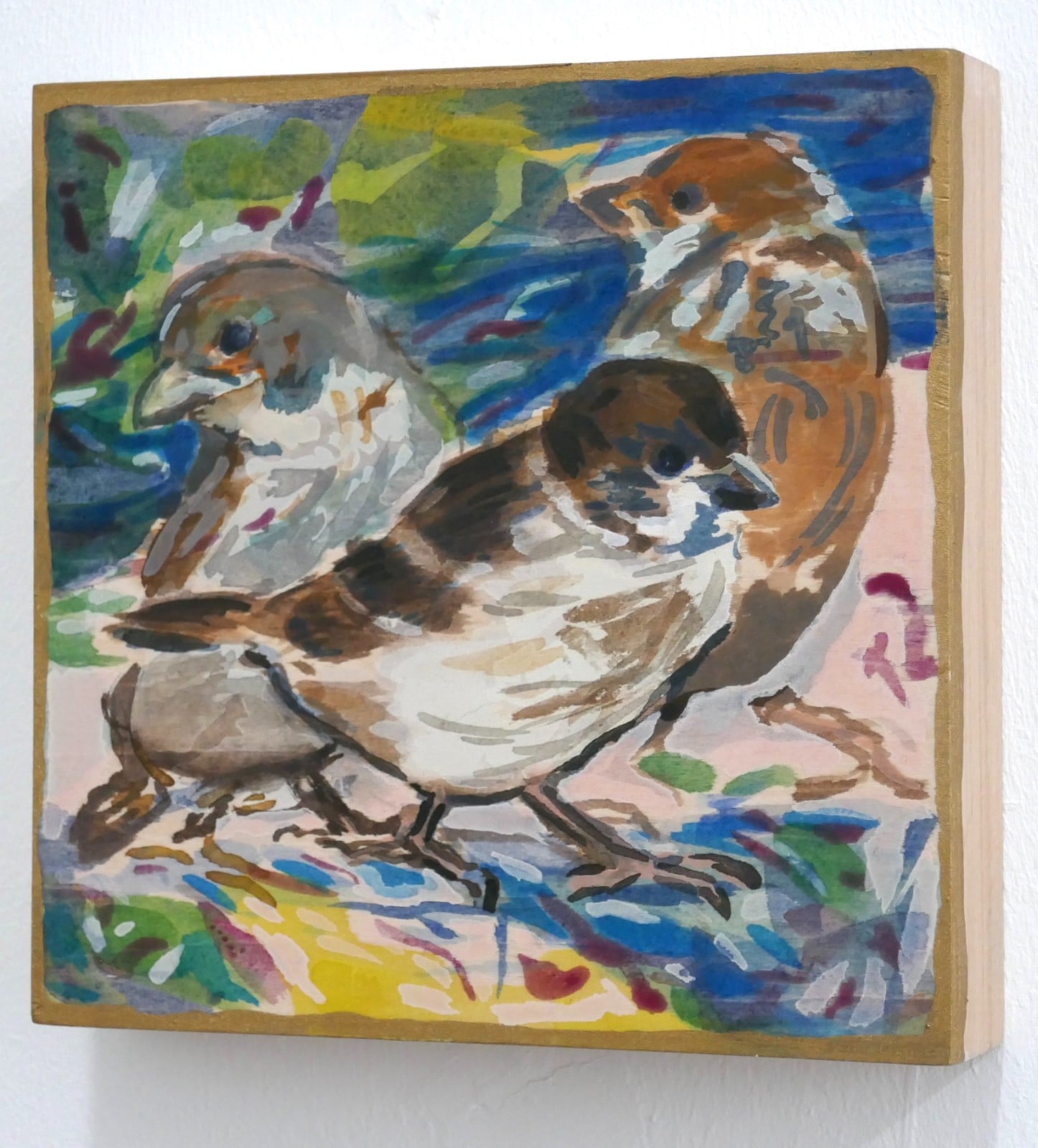 Vogeltje, houten paneel - 124435 Vogeltje, houten paneel