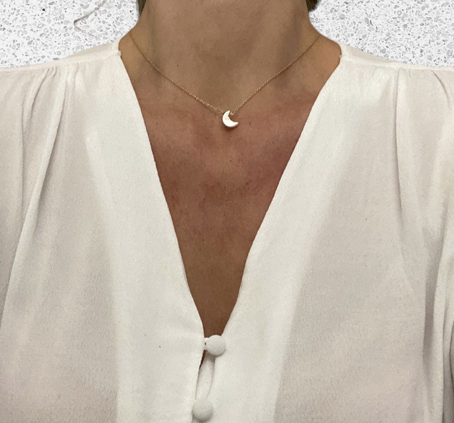 Vermeil kettinkje met maantje van parelmoer