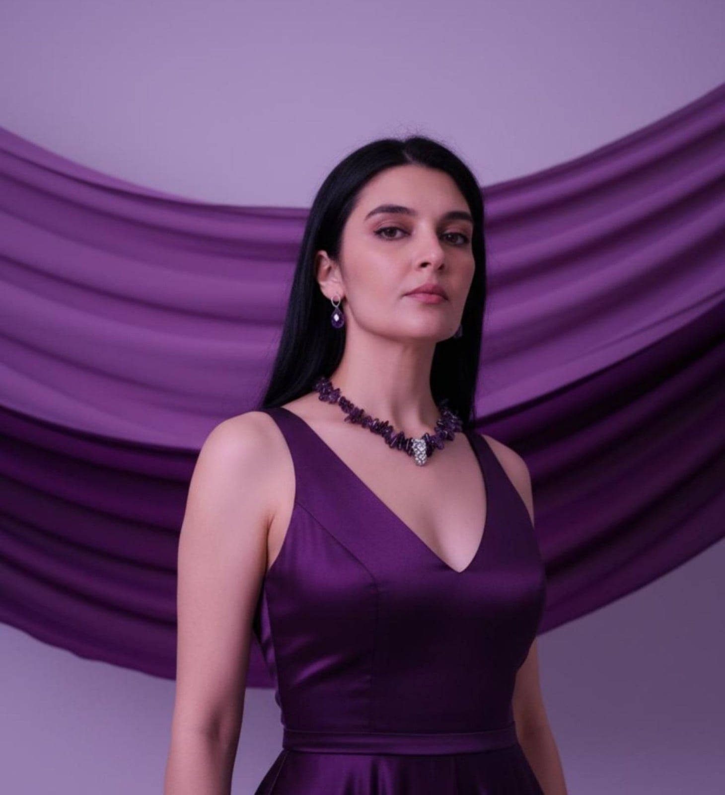 Amethist ketting met kristallen hanger