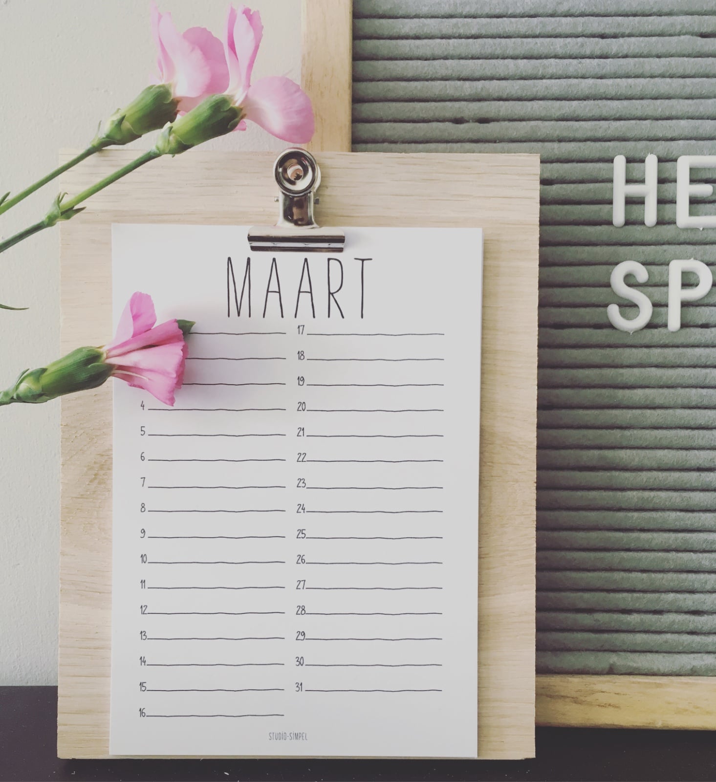 Verjaardagskalender houder op eikenhout