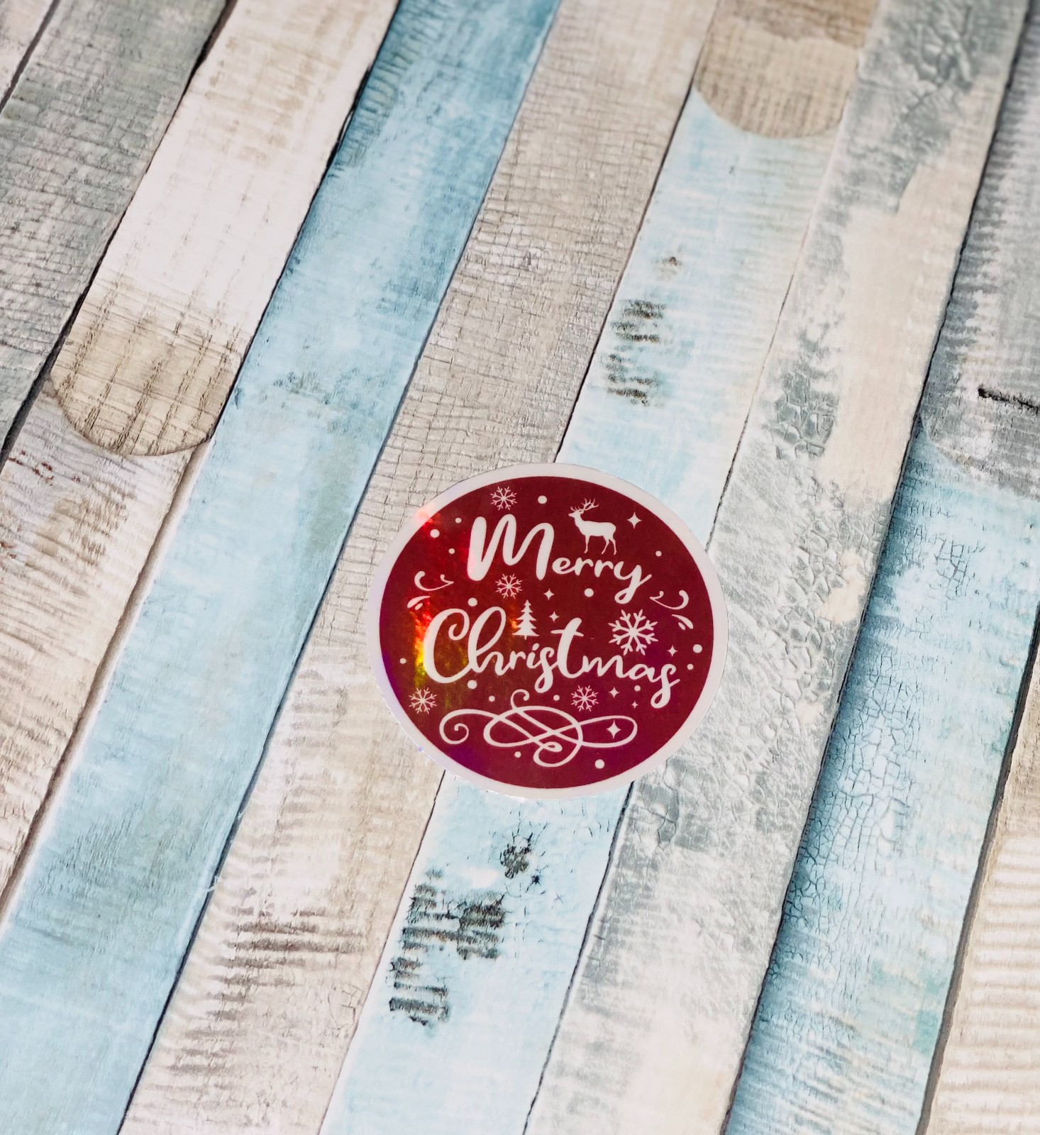 10 Cricut Kerst Stickers – Holografische Sparkle Edition