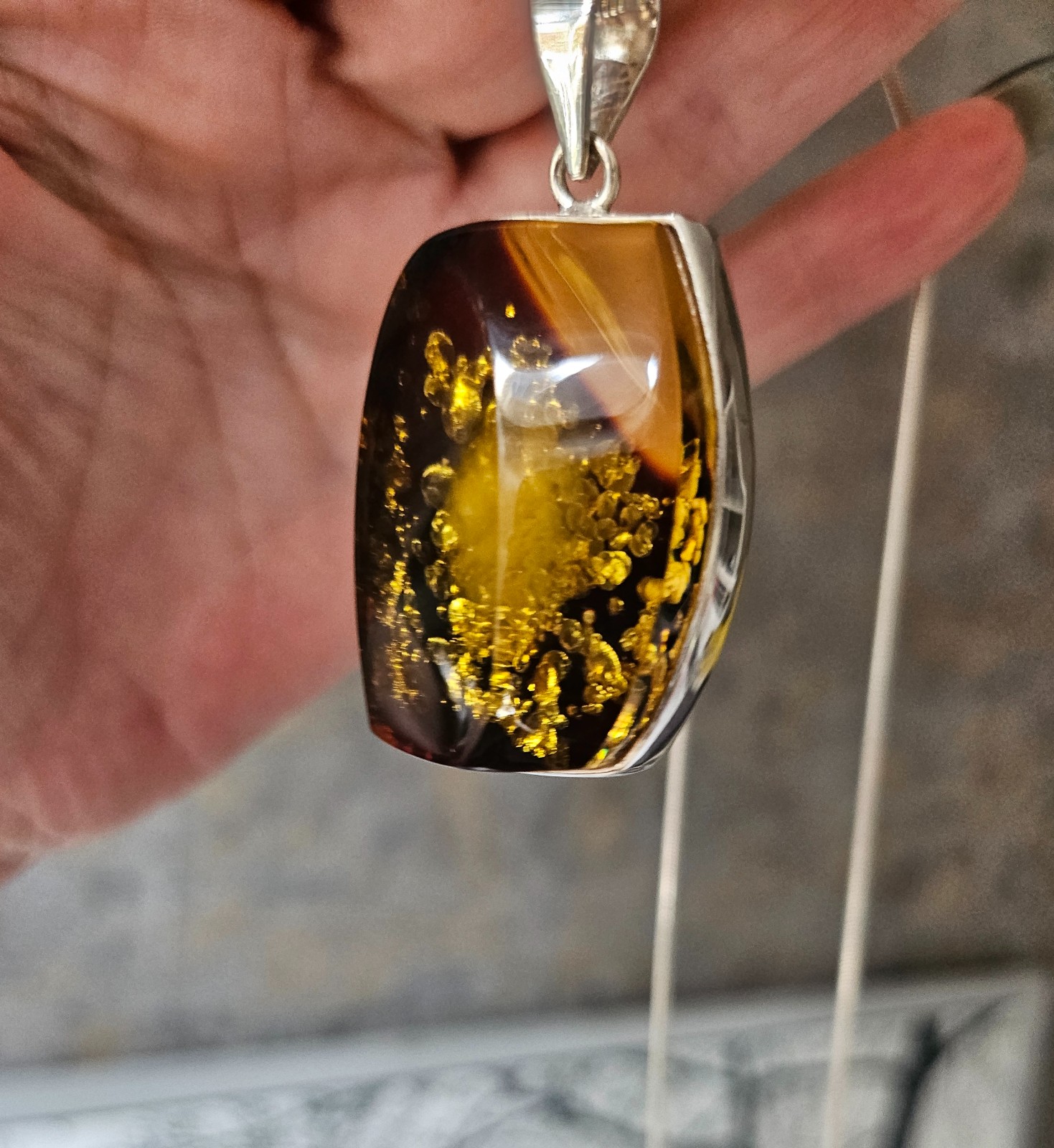 ✨ Zilveren 925 Ketting met Baltische Amber – Uniek Sieraad - 148052 ✨ Zilveren 925 Ketting met Baltische Amber – Uniek Sieraad