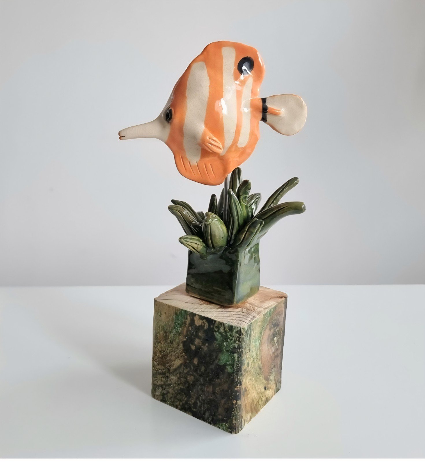 Keramiek, handmade tropisch visje, koraalvis, uniek object, leuk kado - 99087 Keramiek, handmade tropisch visje, koraalvis, uniek object, leuk kado