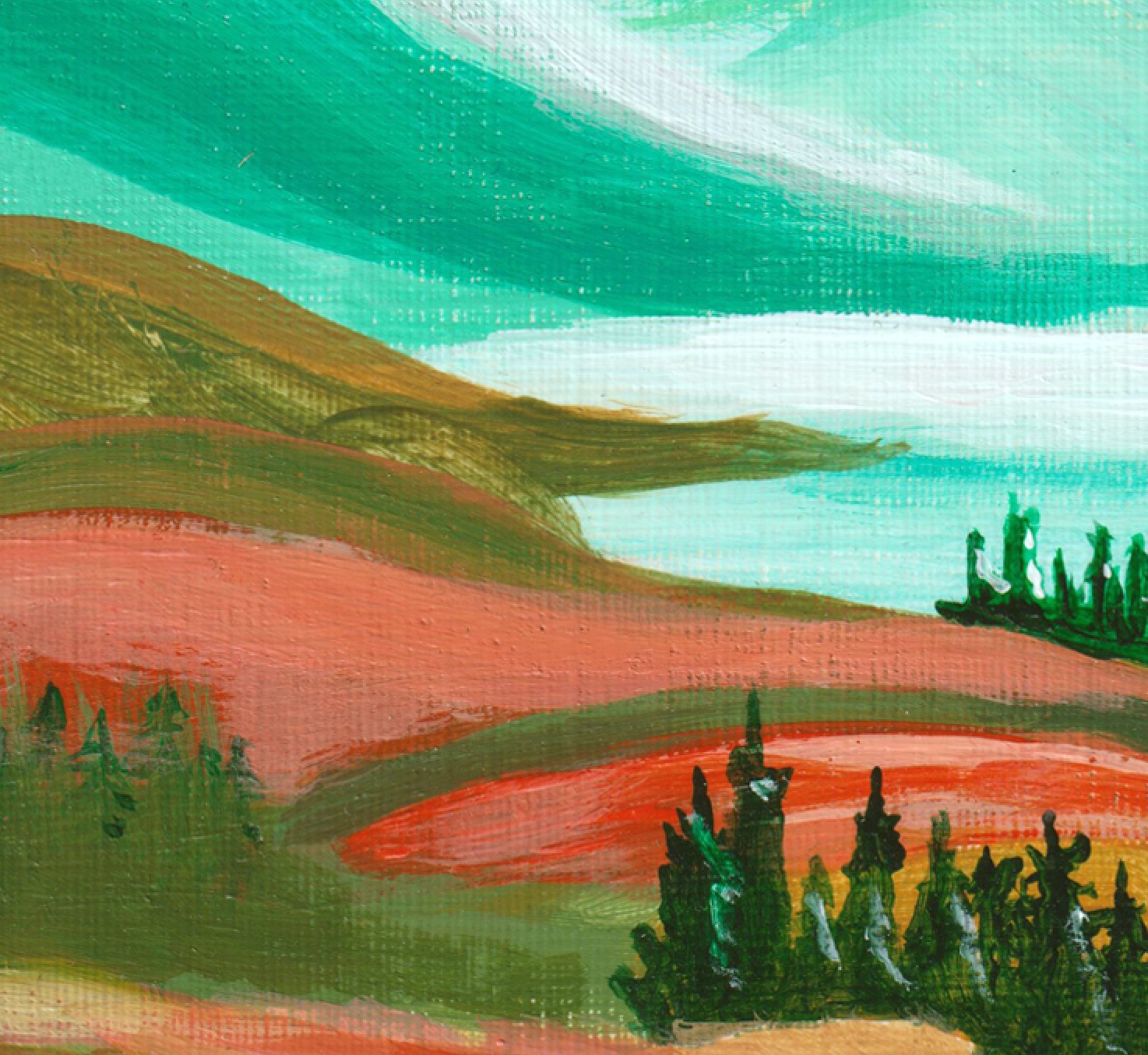 Dream House A4 – Kunstprint berglandschap met huisje