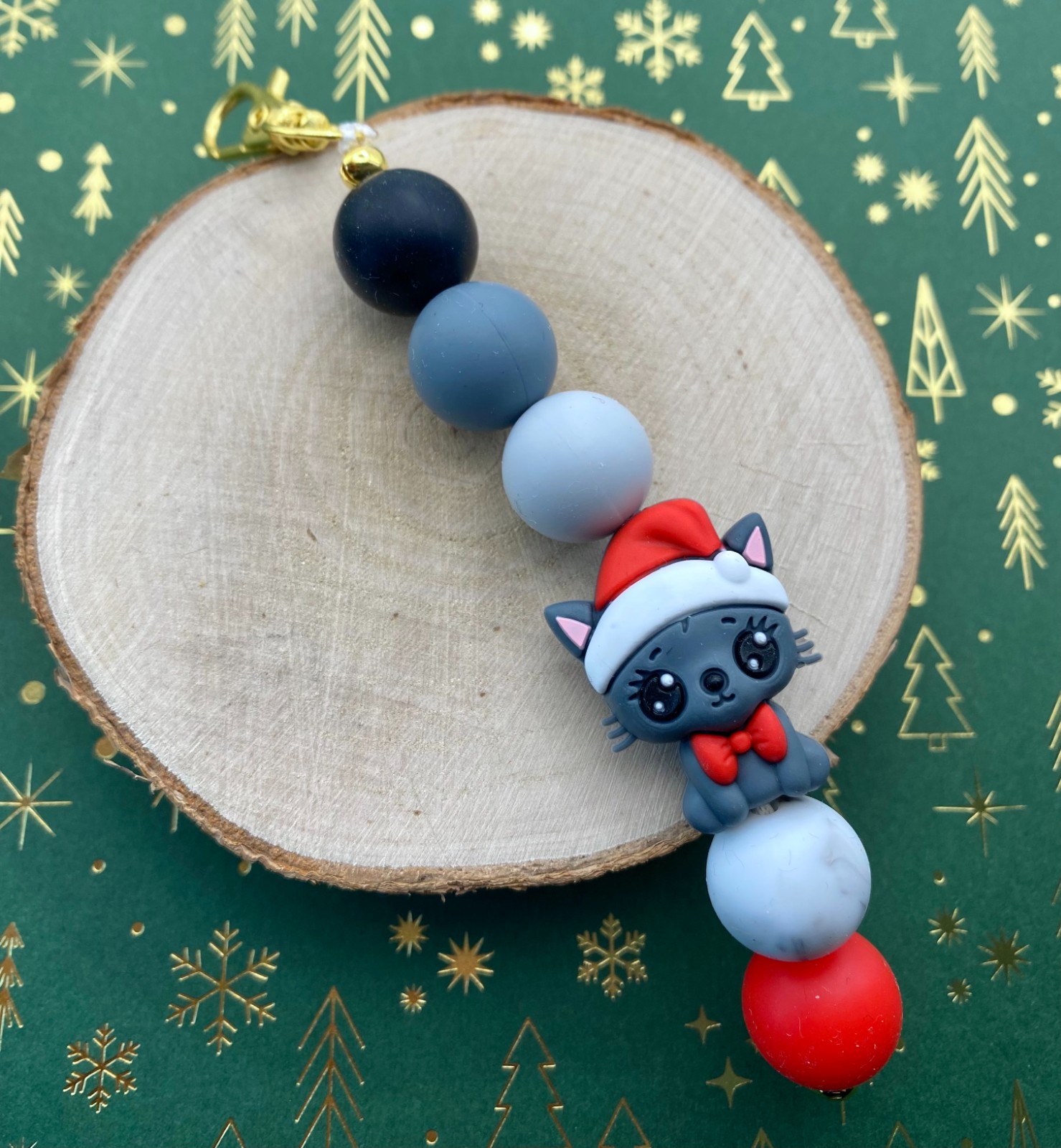 Kerst bag charm handgemaakt - KGP133 - 108374 Kerst bag charm handgemaakt - KGP133