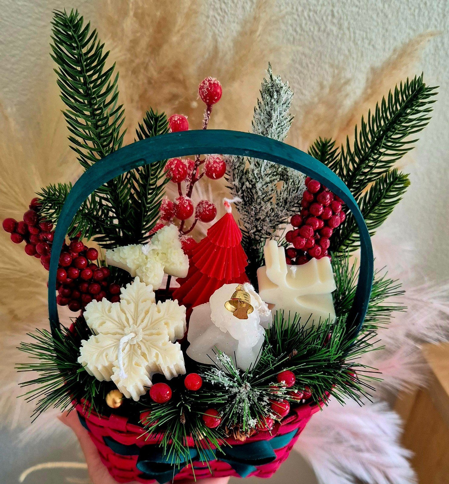 Mooie kerst kaarssen boeket - 102161 Mooie kerst kaarssen boeket